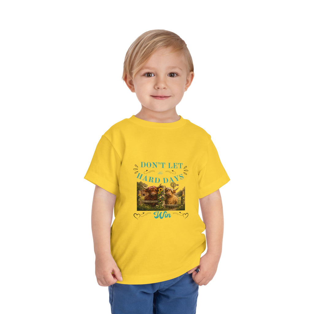 Toddler Tee — "Don't Let Hard Days Win" Sunflower Comfort Shirt