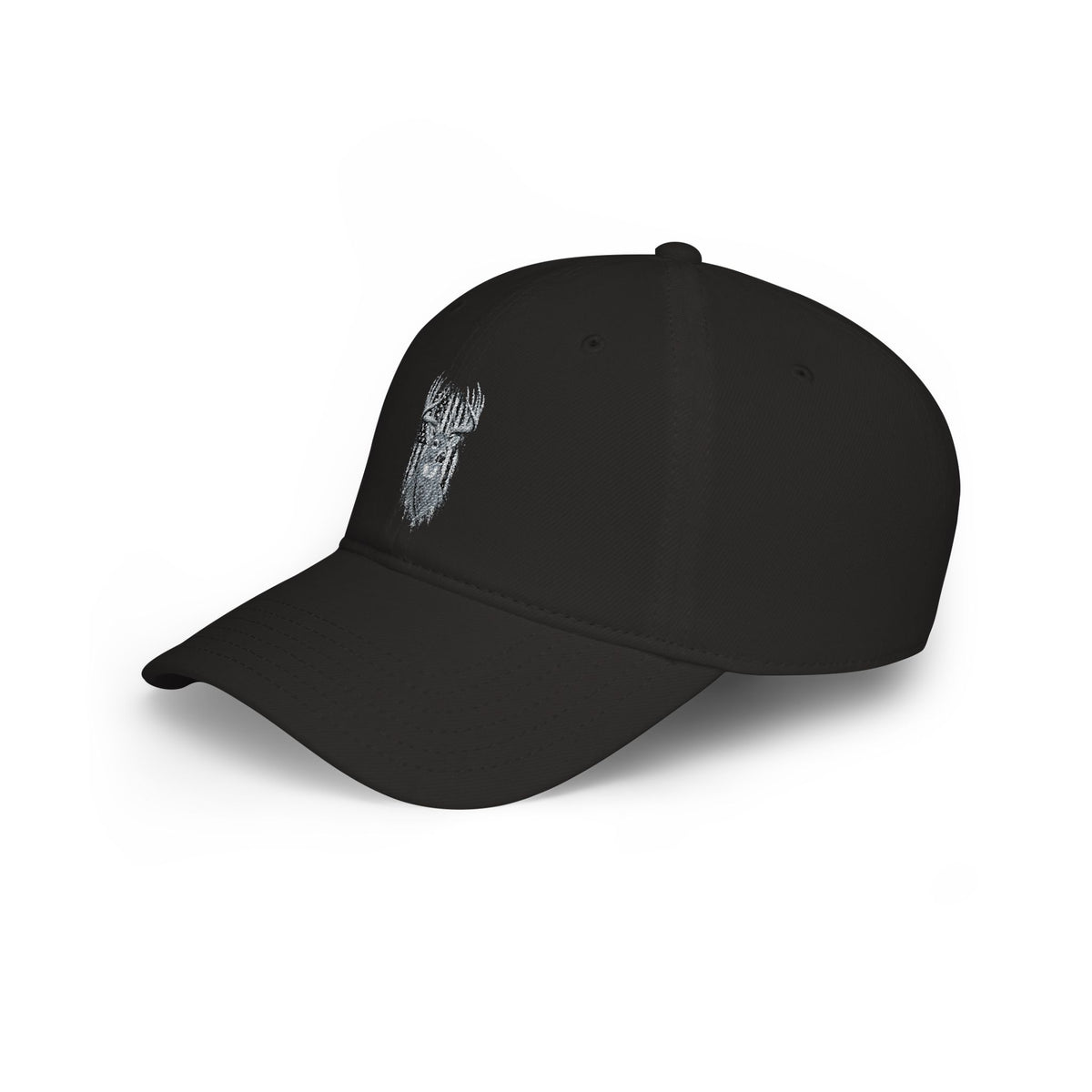 Low Profile Baseball Cap with Silver Viking Helmet Embroidery