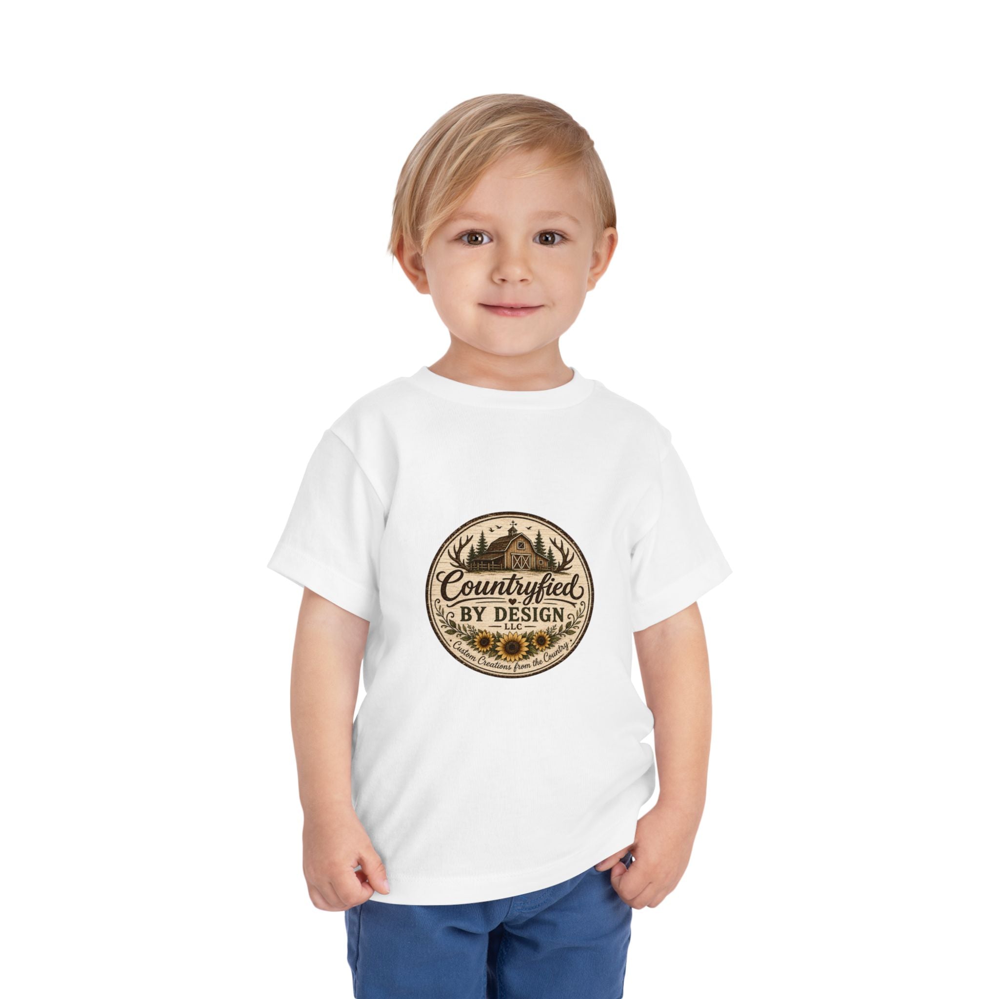 Toddler Tee — “Countryfied by Design” Rustic Farmhouse Graphic