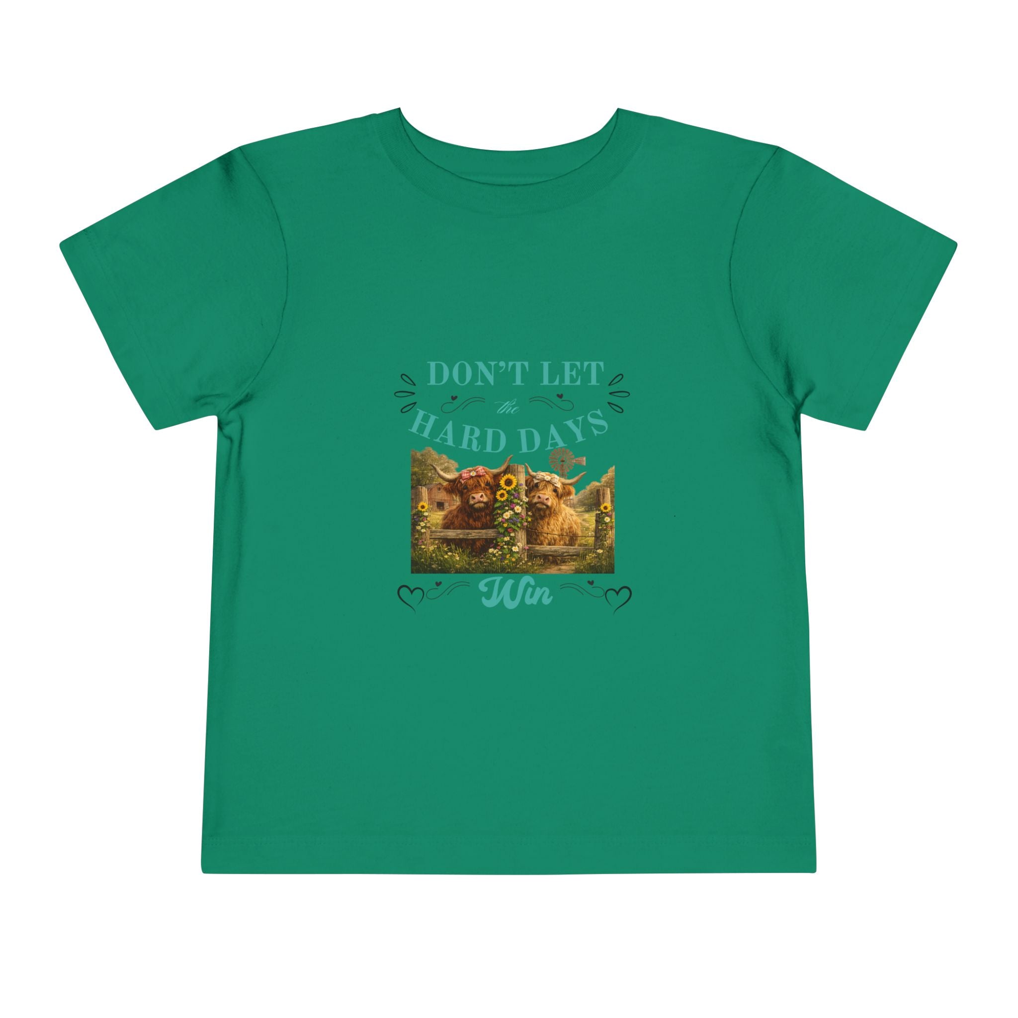 Toddler Tee — "Don't Let Hard Days Win" Sunflower Comfort Shirt