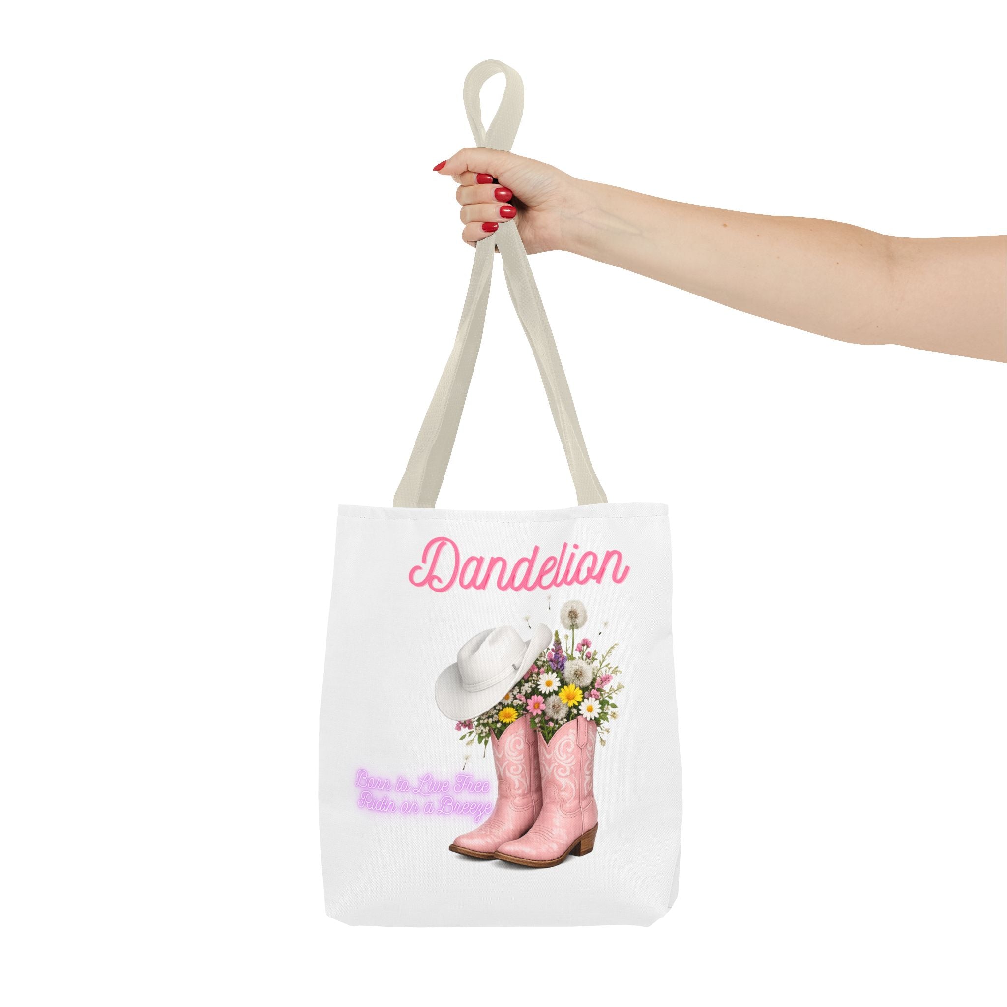 Dandelion Cowboy Boots Tote Bag – Floral Western Canvas Tote