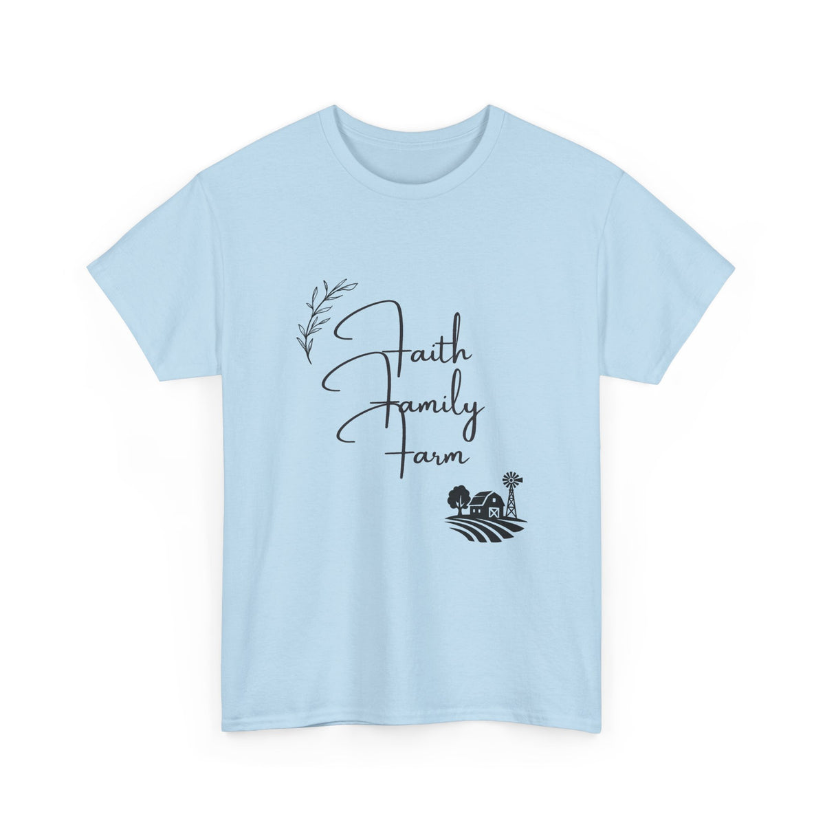 Faith Family Farm T-Shirt — Rustic Farmhouse Scripture Tee