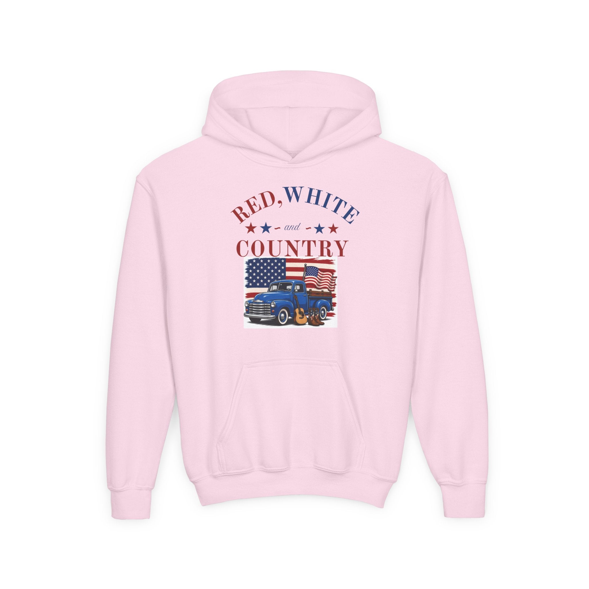 Youth Patriotic Hoodie – "Red, White & Country" | Land of the Free, Home of the Brave