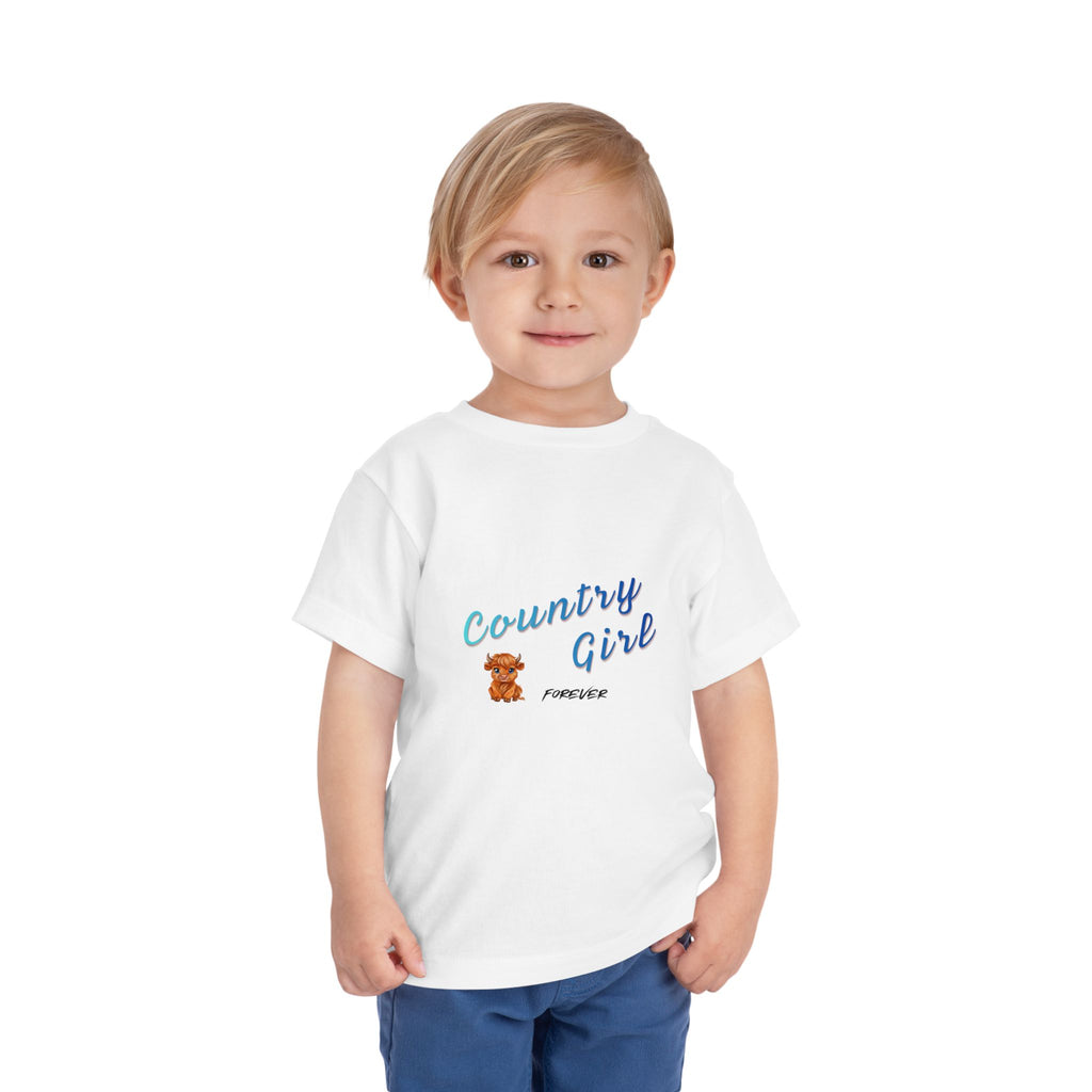 Toddler Tee — "Country Girl Forever" Cute Bear Graphic