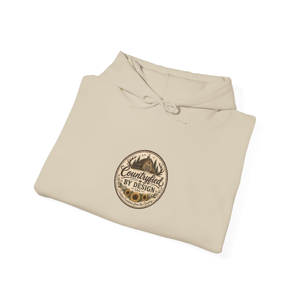 Outdoor Patch Hoodie - 'Campcrafted By Design' Vintage Mountain Emblem