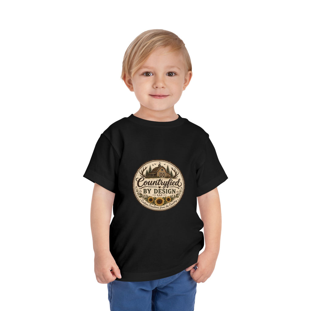 Toddler Tee — “Countryfied by Design” Rustic Farmhouse Graphic