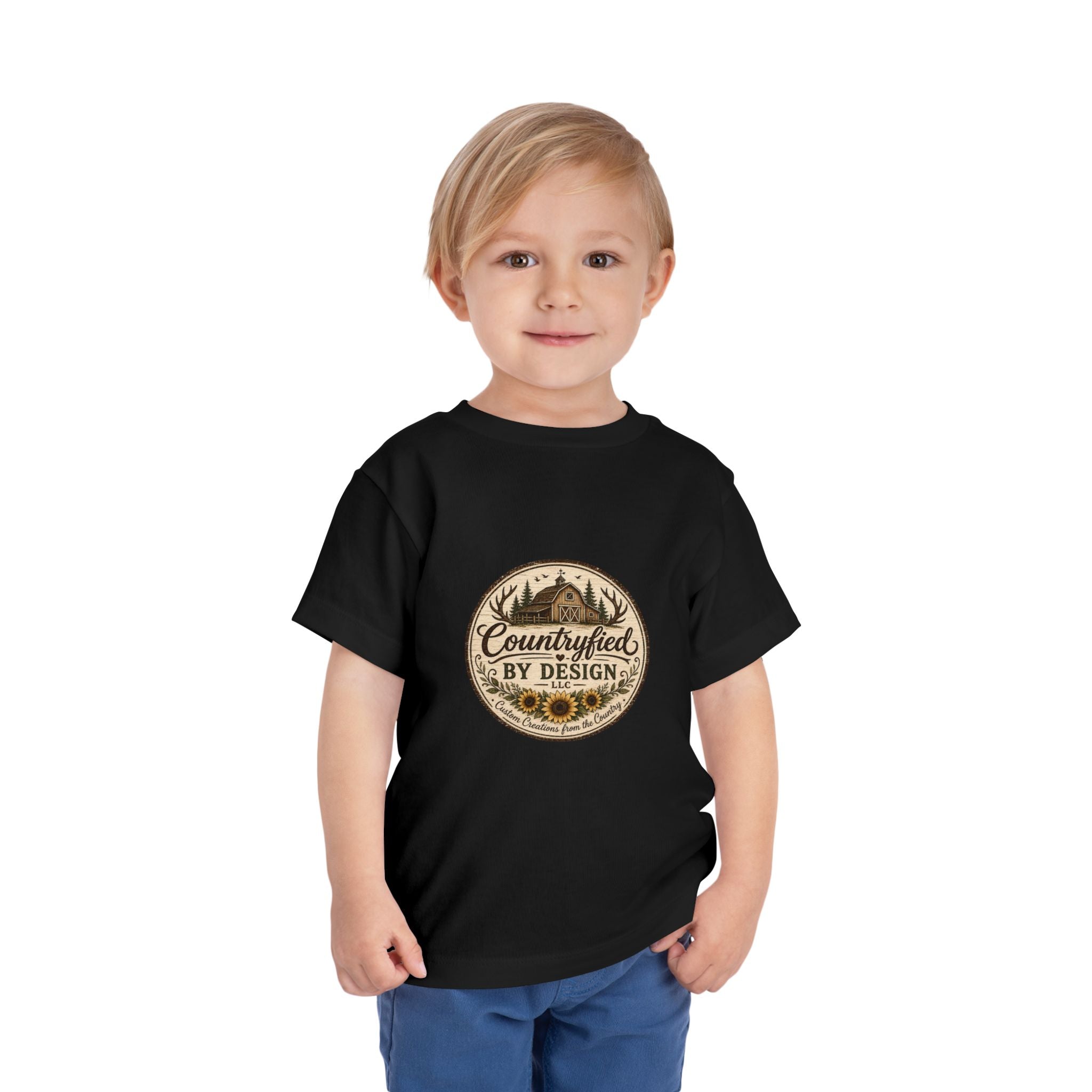 Toddler Tee — “Countryfied by Design” Rustic Farmhouse Graphic