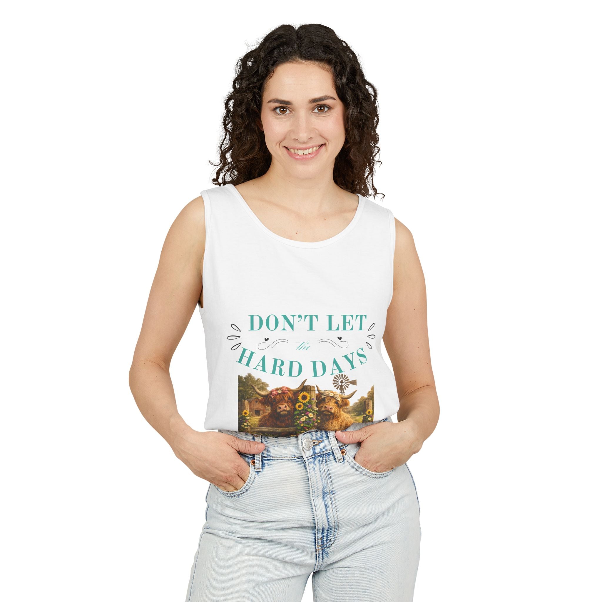 Don’t Let Hard Days Win Tank Top — Motivational Floral Graphic Tank