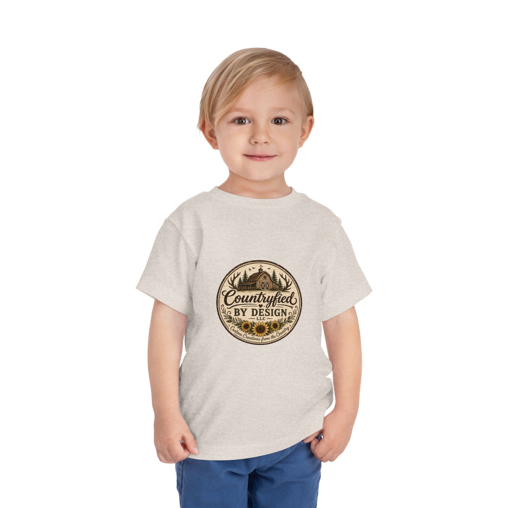 Toddler Tee — “Countryfied by Design” Rustic Farmhouse Graphic