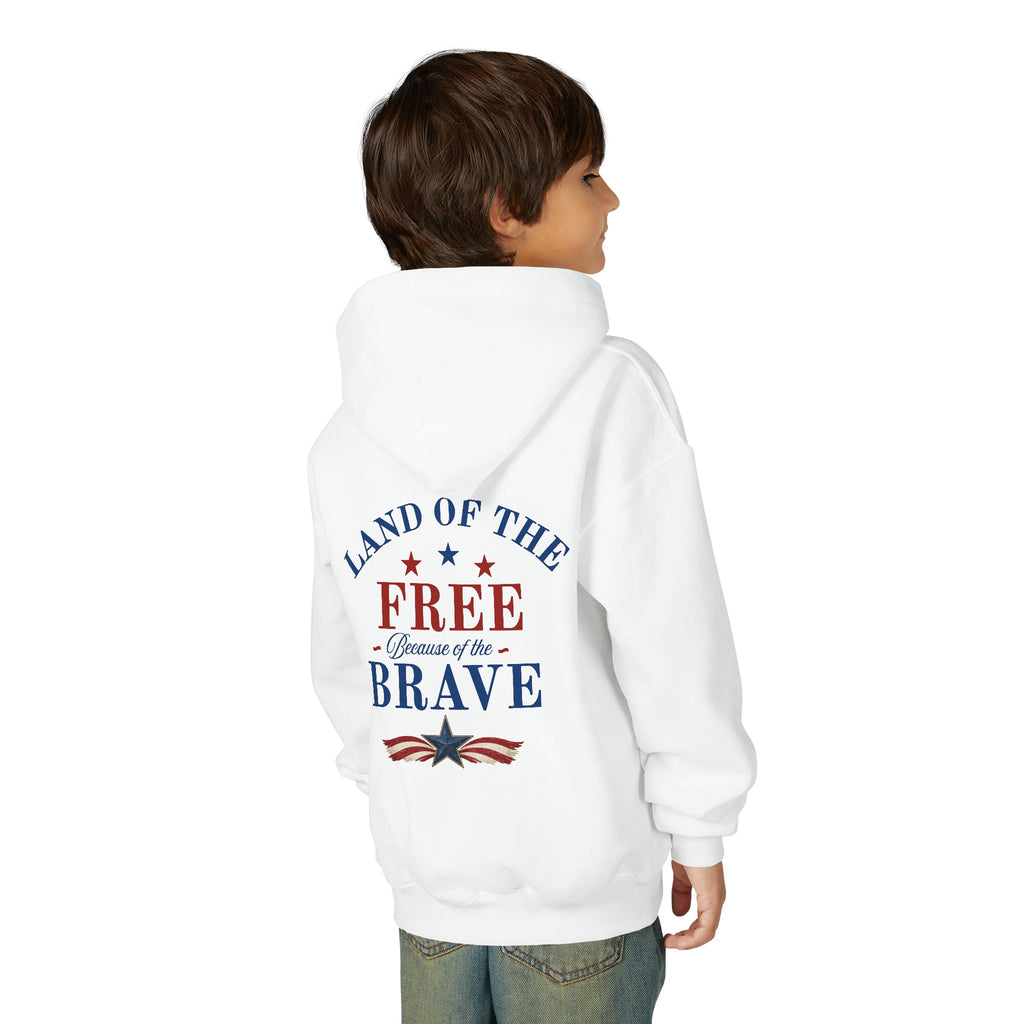 Youth Patriotic Hoodie – "Red, White & Country" | Land of the Free, Home of the Brave