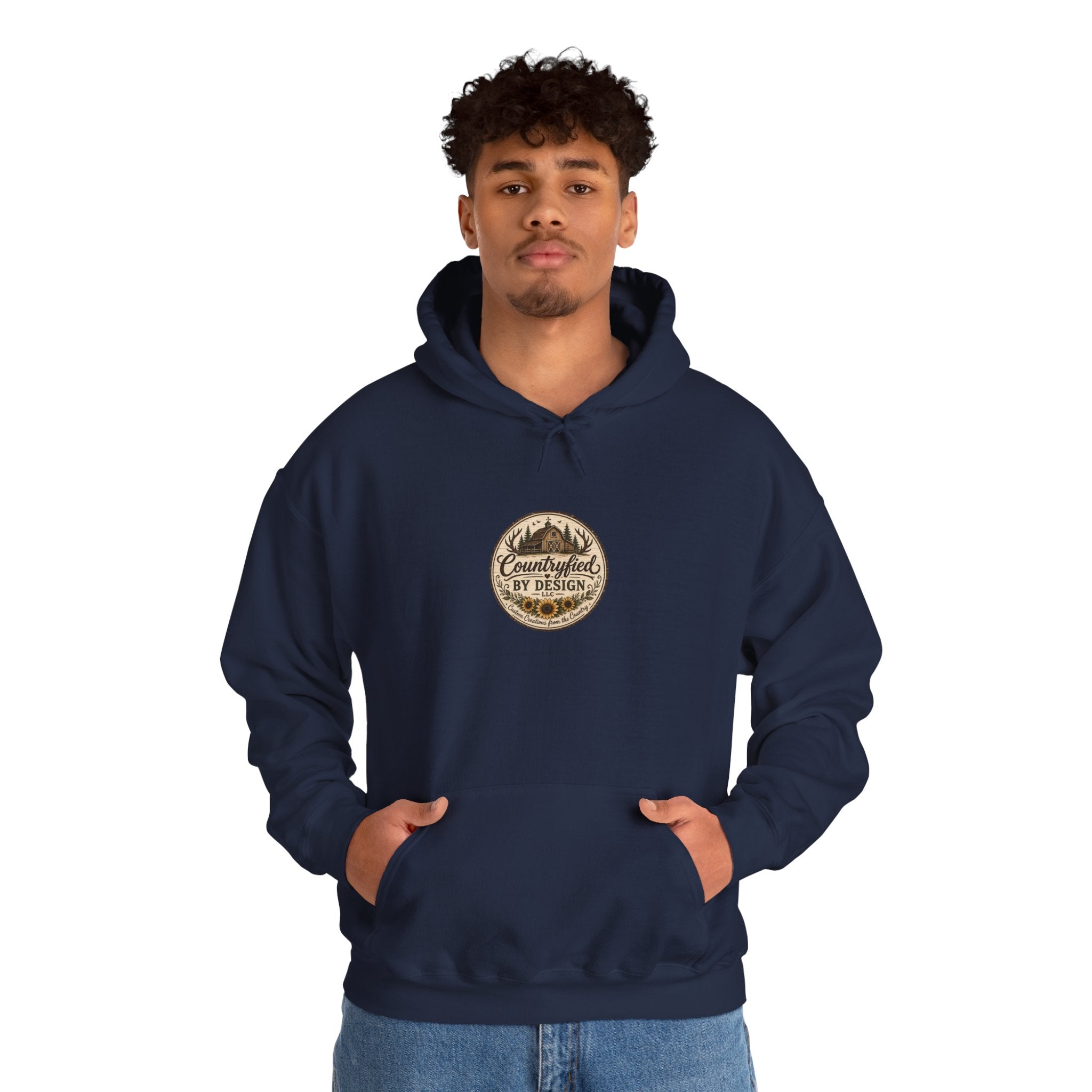 Outdoor Patch Hoodie - 'Campcrafted By Design' Vintage Mountain Emblem