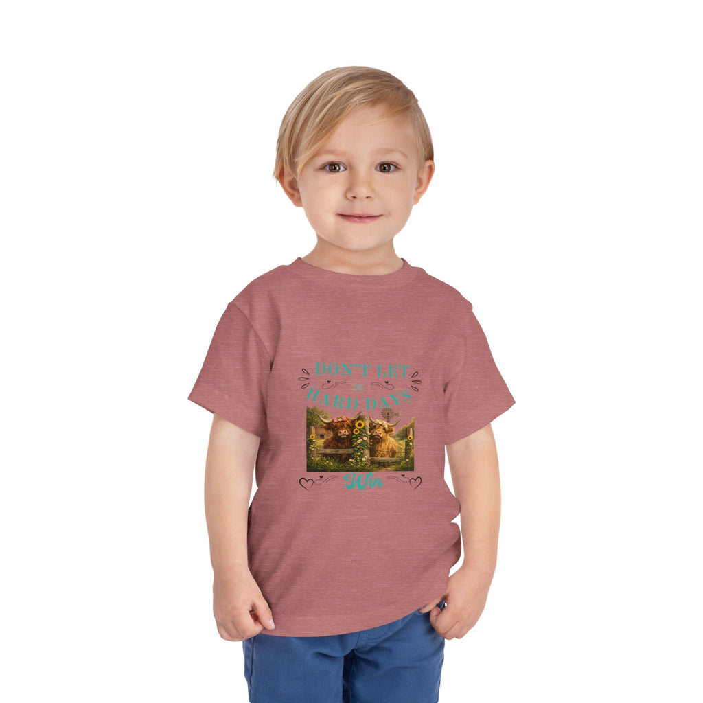 Toddler Tee — "Don't Let Hard Days Win" Sunflower Comfort Shirt