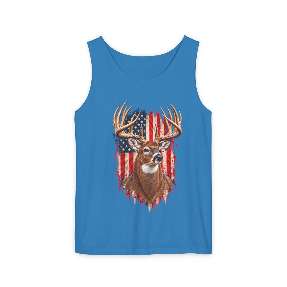 Buck American Flag Tank Top, Garment-Dyed Cotton, Relaxed Fit
