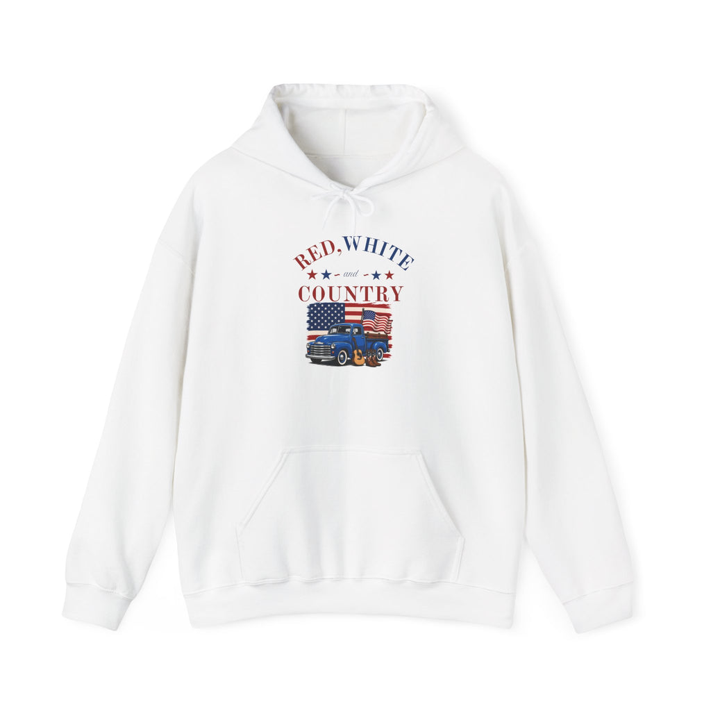 Patriotic Truck Hoodie — "Red White Country" / "Land of the Free, Home of the Brave"