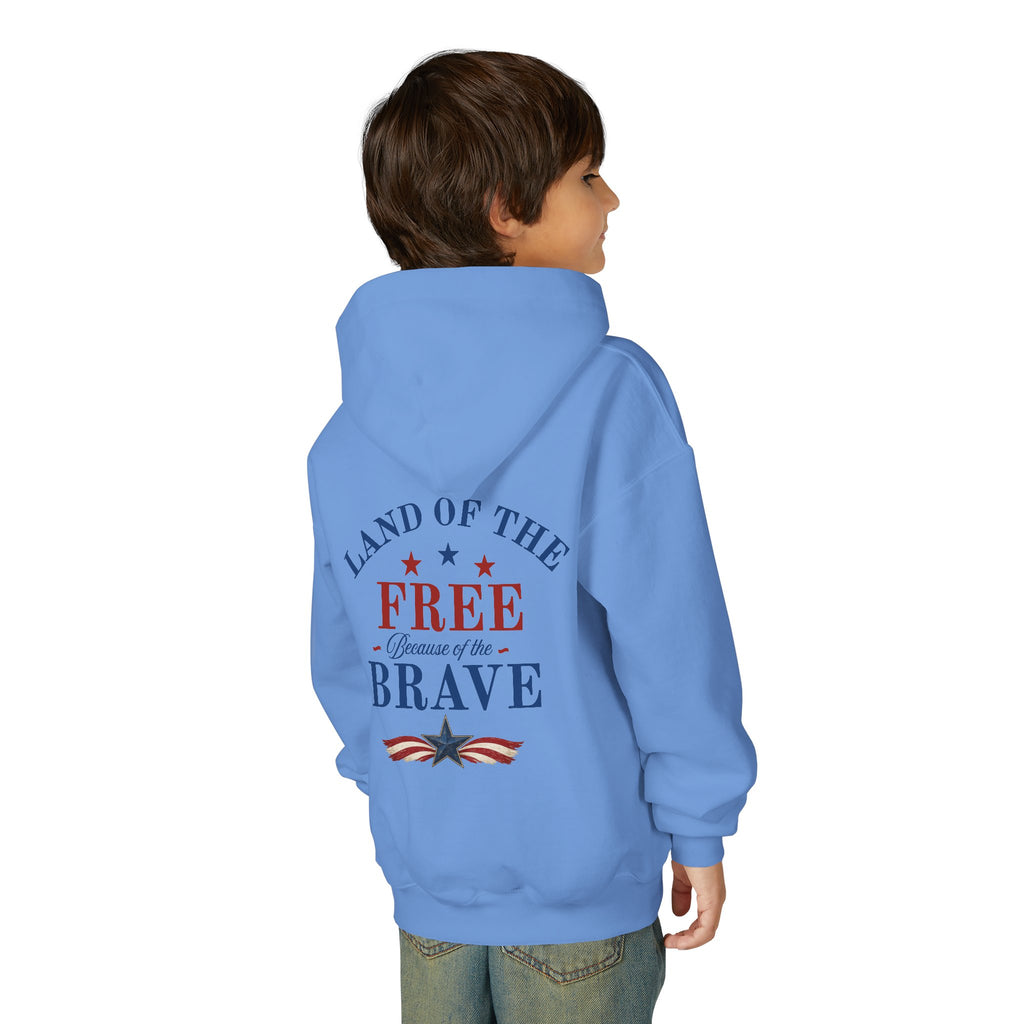 Youth Patriotic Hoodie – "Red, White & Country" | Land of the Free, Home of the Brave