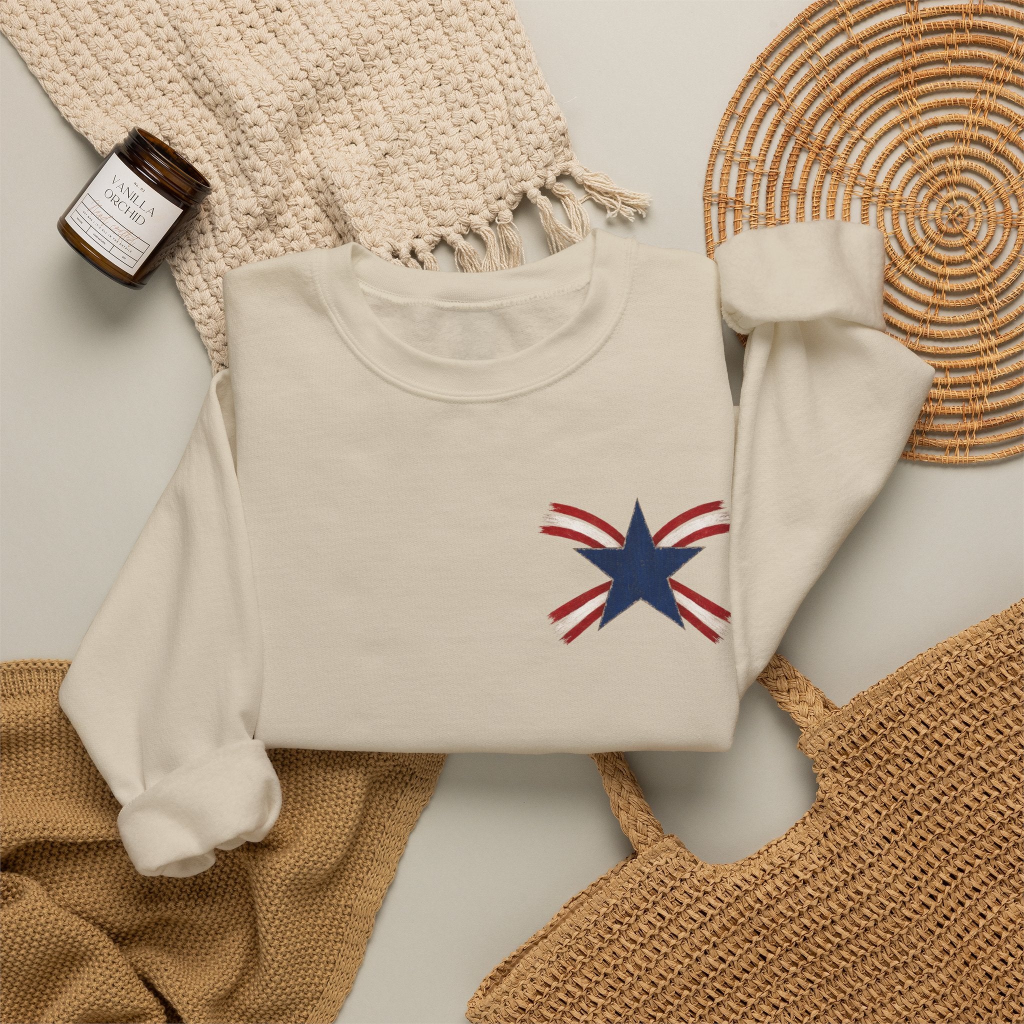 Crewneck Sweatshirt — "Celebrating 250 Years" Patriotic Eagle & Flag Design