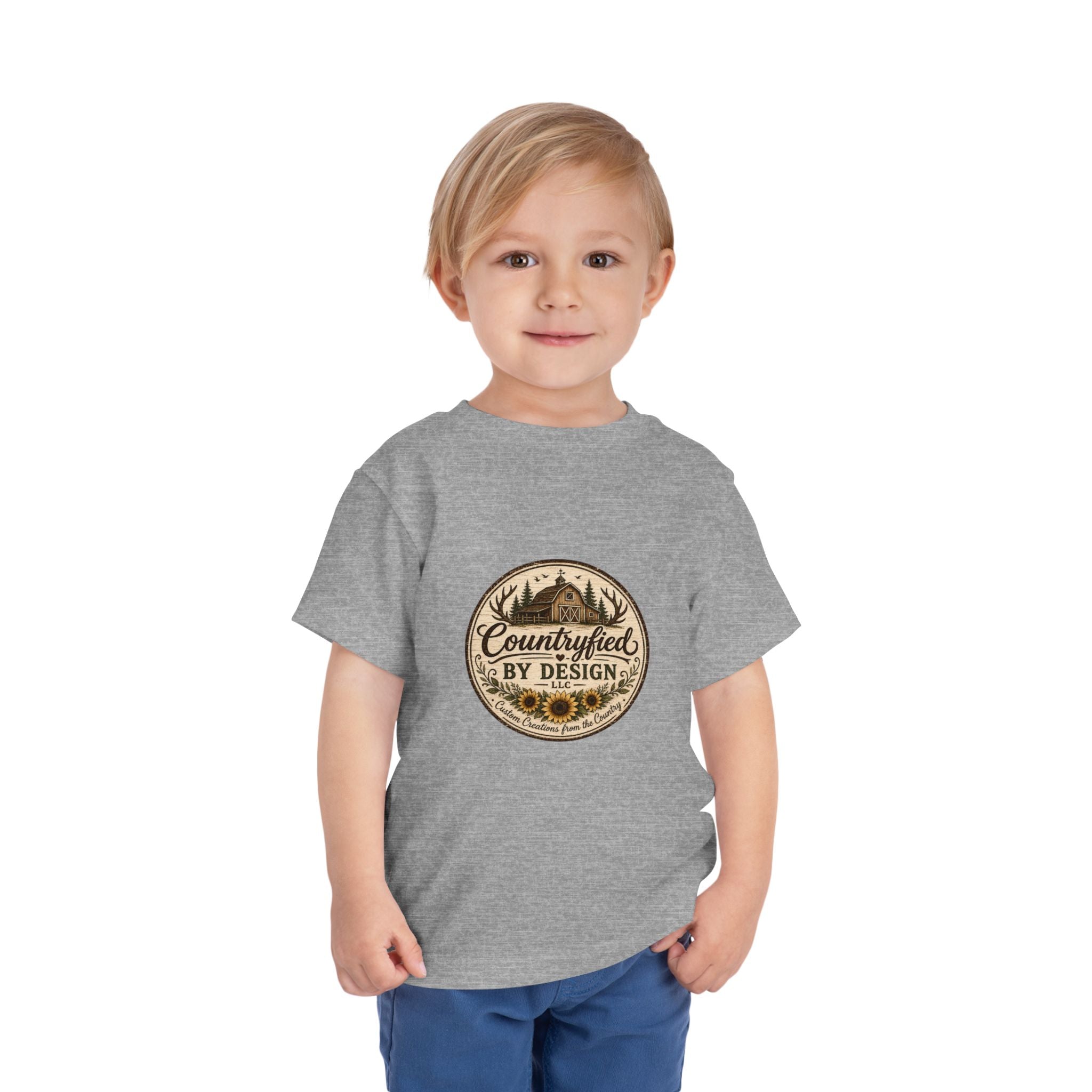 Toddler Tee — “Countryfied by Design” Rustic Farmhouse Graphic