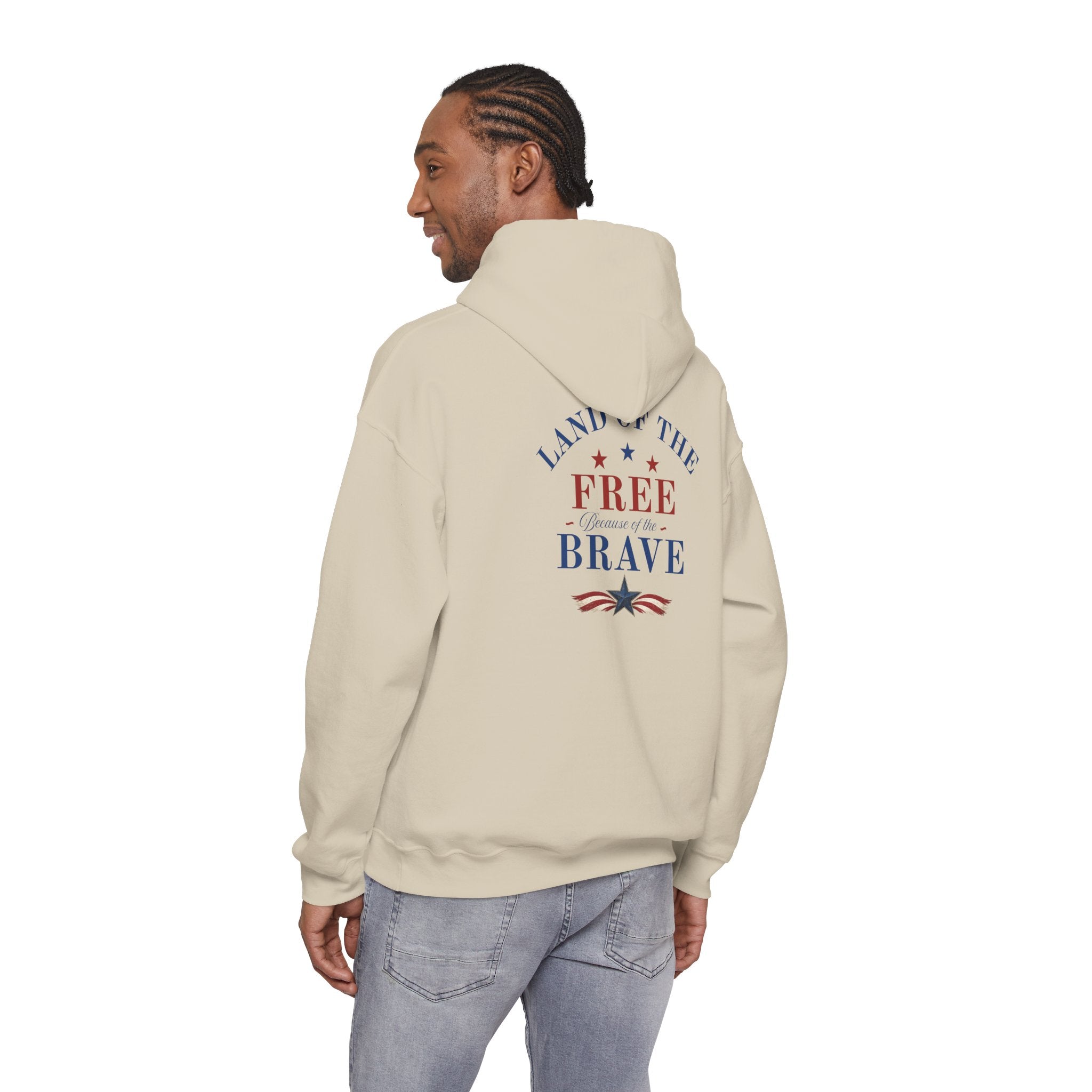 Patriotic Truck Hoodie — "Red White Country" / "Land of the Free, Home of the Brave"