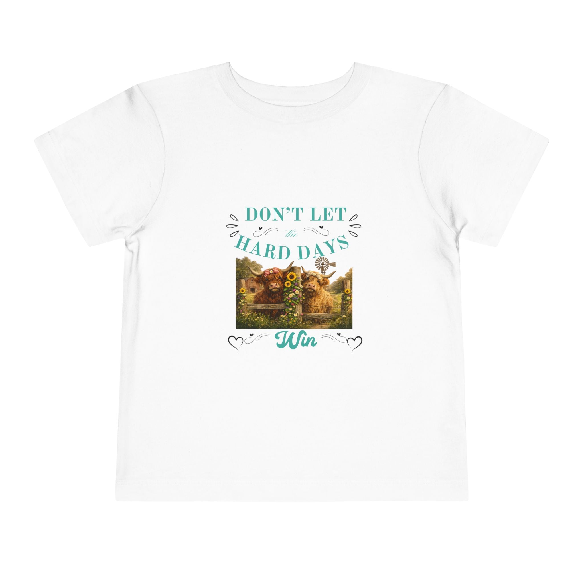 Toddler Tee — "Don't Let Hard Days Win" Sunflower Comfort Shirt