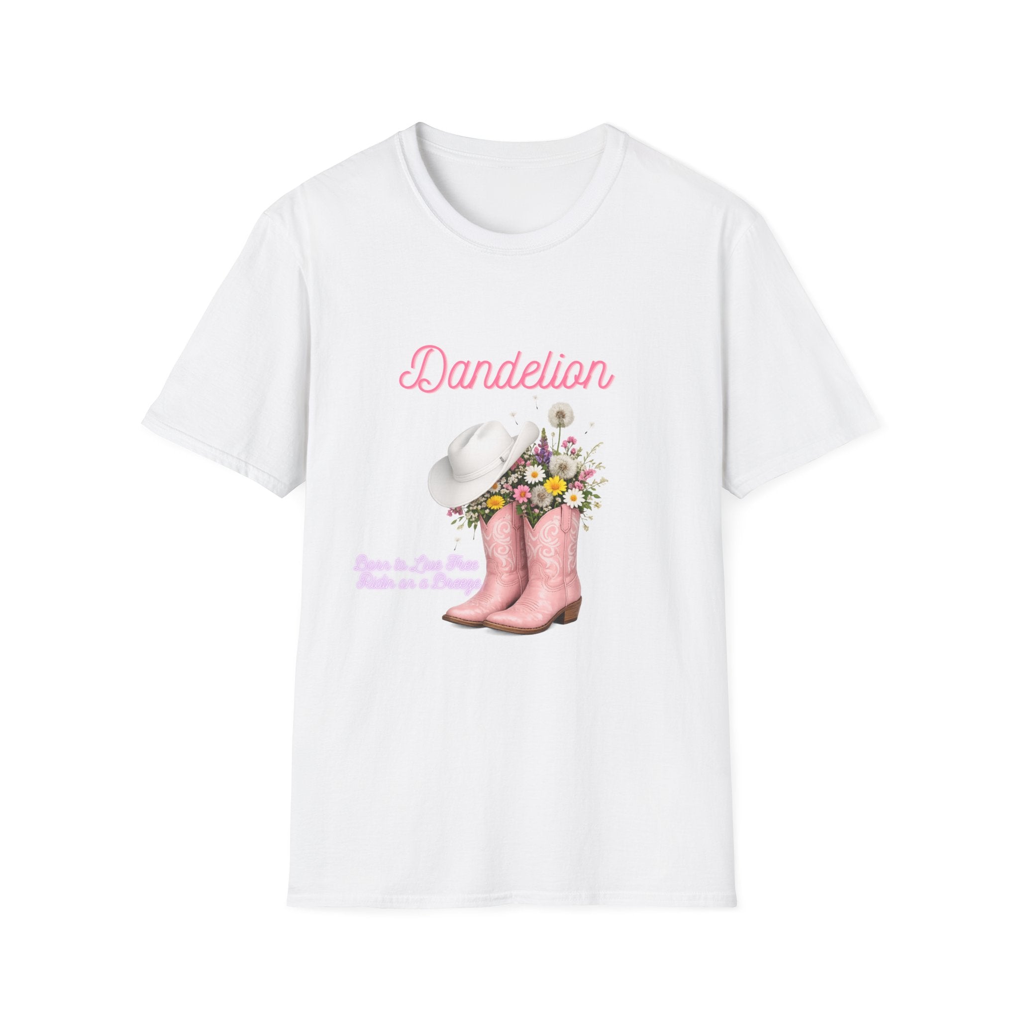 Dandelion Graphic T-Shirt — Floral Cowboy Boots & Hat Tee