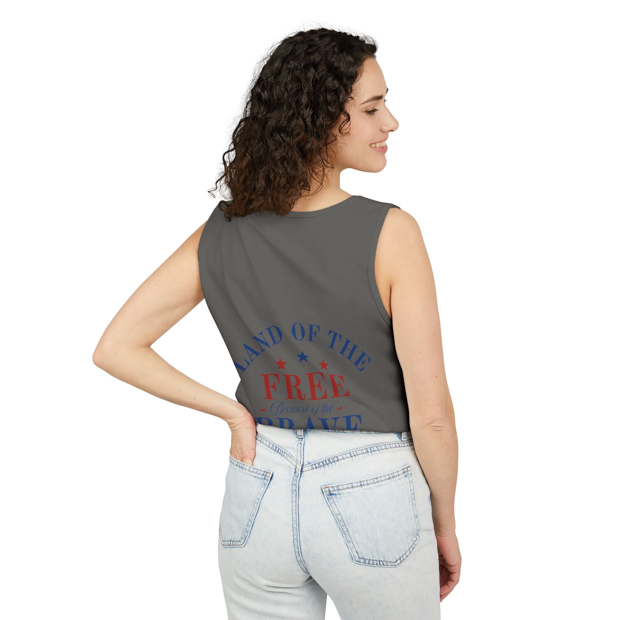 Patriotic Tank Top – "Red, White and Country" Vintage Truck | "Land of the Free" 4th of July Tank