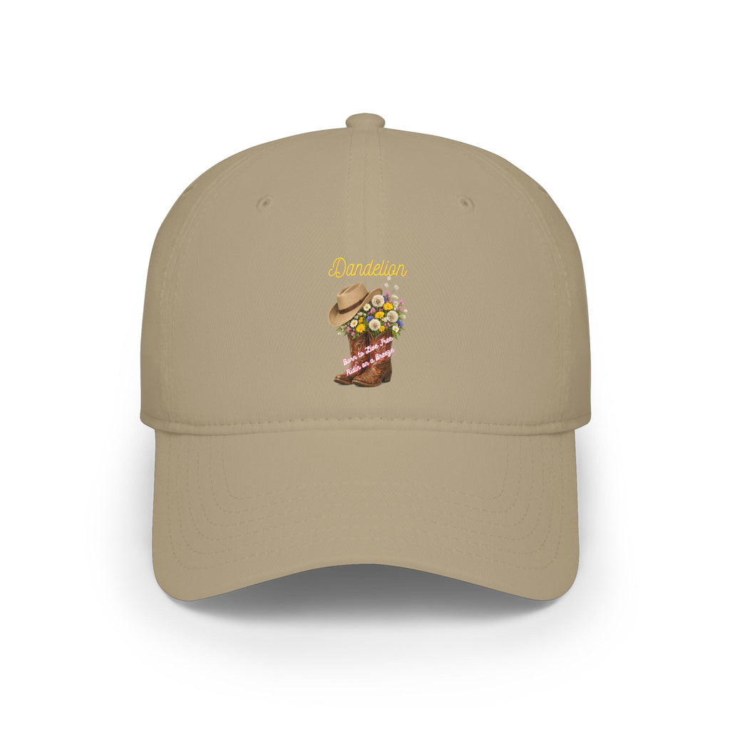 Cowgirl Boots & Flowers Baseball Cap — 'Cowgirl' Embroidered Low Profile Hat