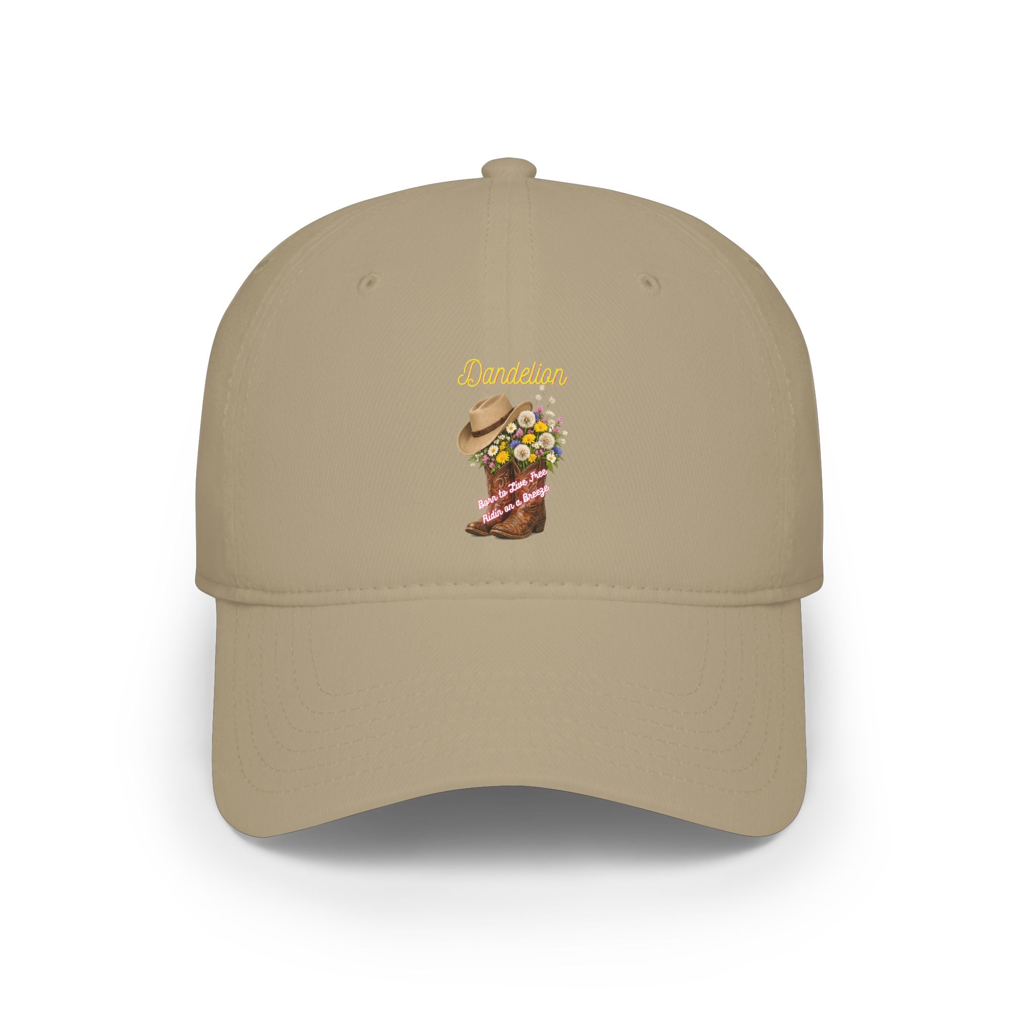 Cowgirl Boots & Flowers Baseball Cap — 'Cowgirl' Embroidered Low Profile Hat