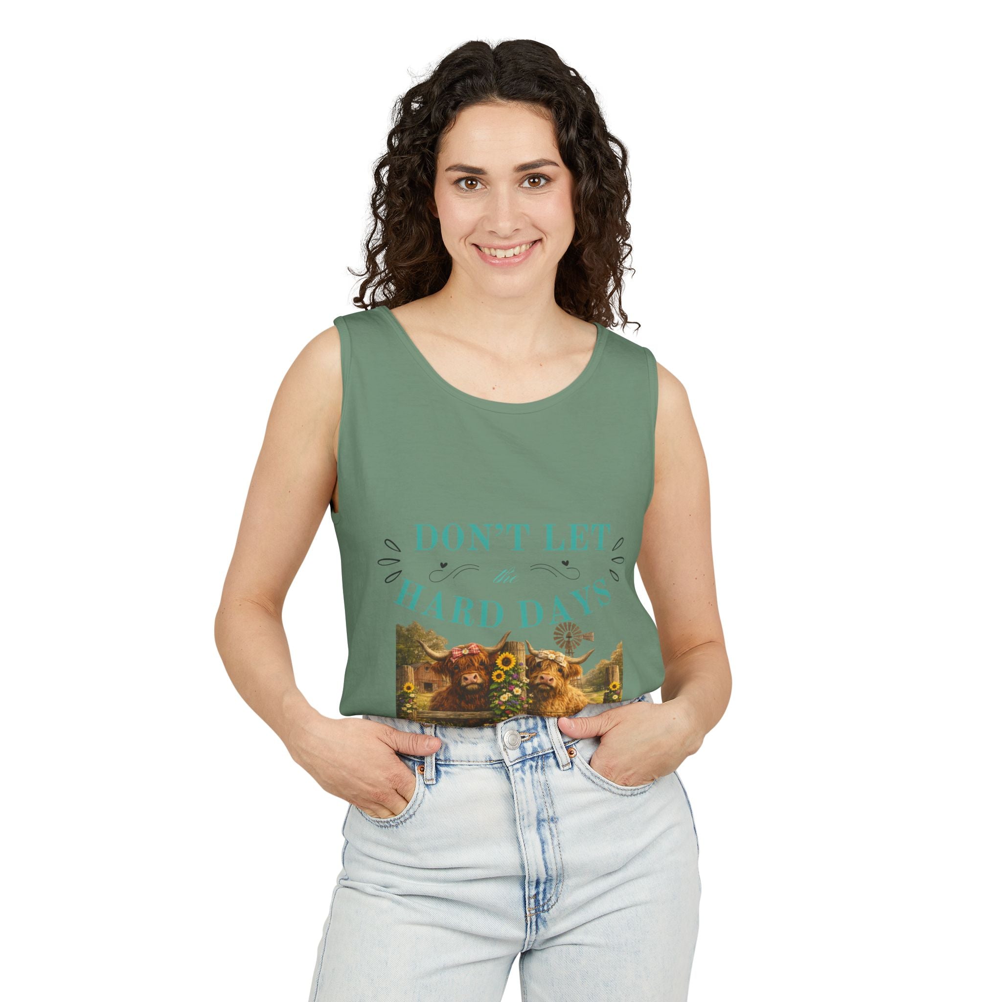 Don’t Let Hard Days Win Tank Top — Motivational Floral Graphic Tank