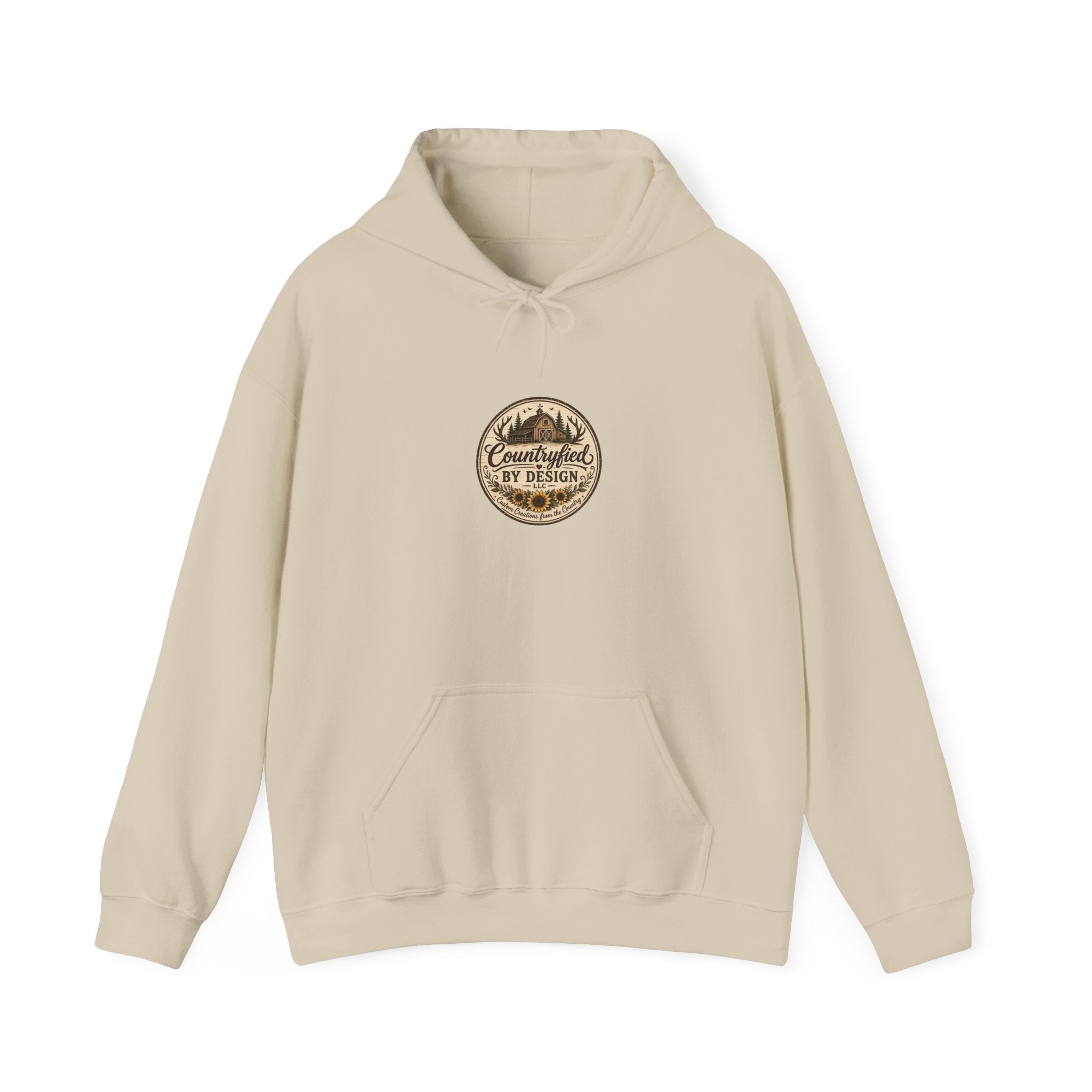 Outdoor Patch Hoodie - 'Campcrafted By Design' Vintage Mountain Emblem