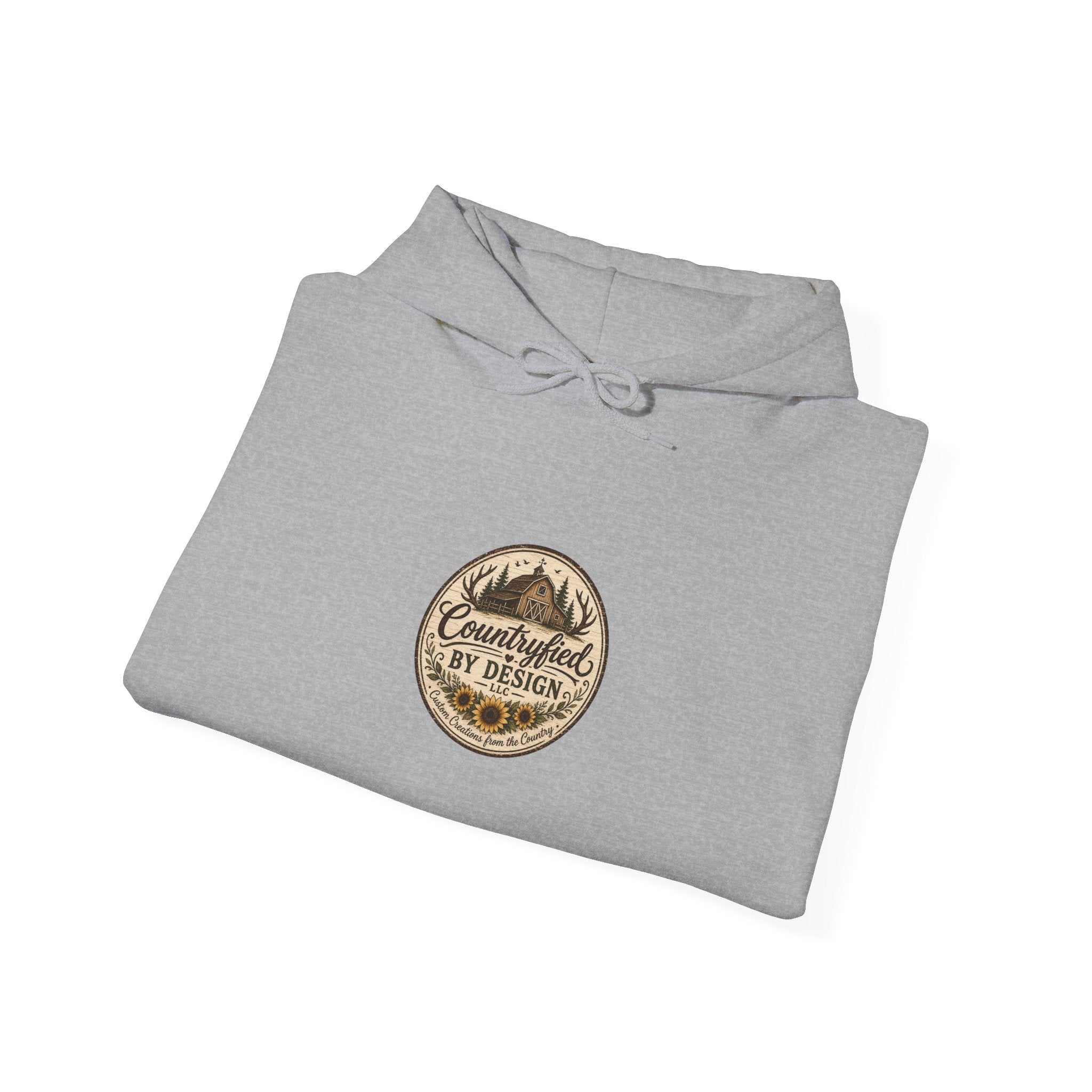 Outdoor Patch Hoodie - 'Campcrafted By Design' Vintage Mountain Emblem