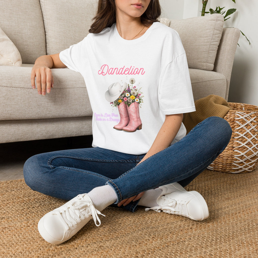 Dandelion Graphic T-Shirt — Floral Cowboy Boots & Hat Tee