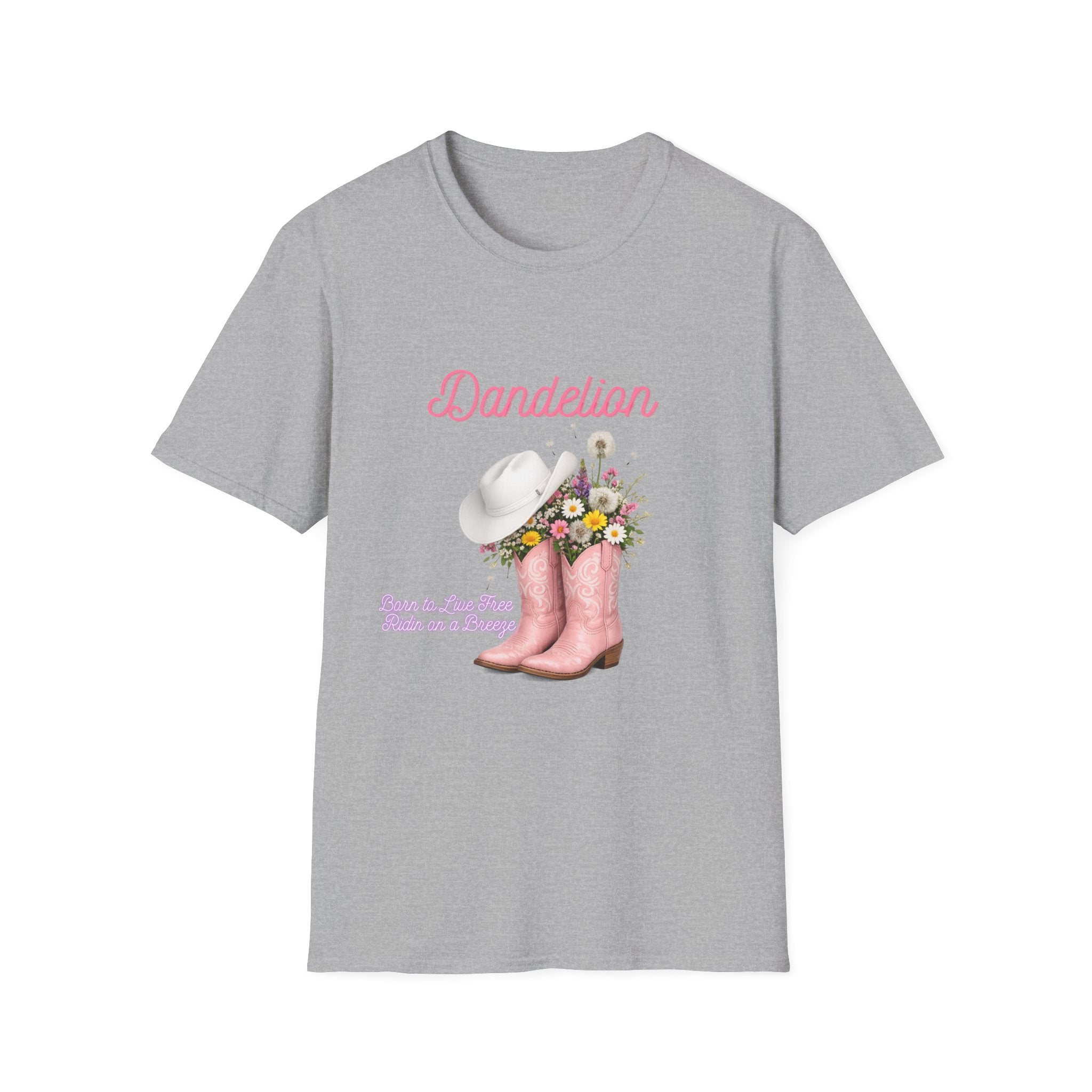 Dandelion Graphic T-Shirt — Floral Cowboy Boots & Hat Tee