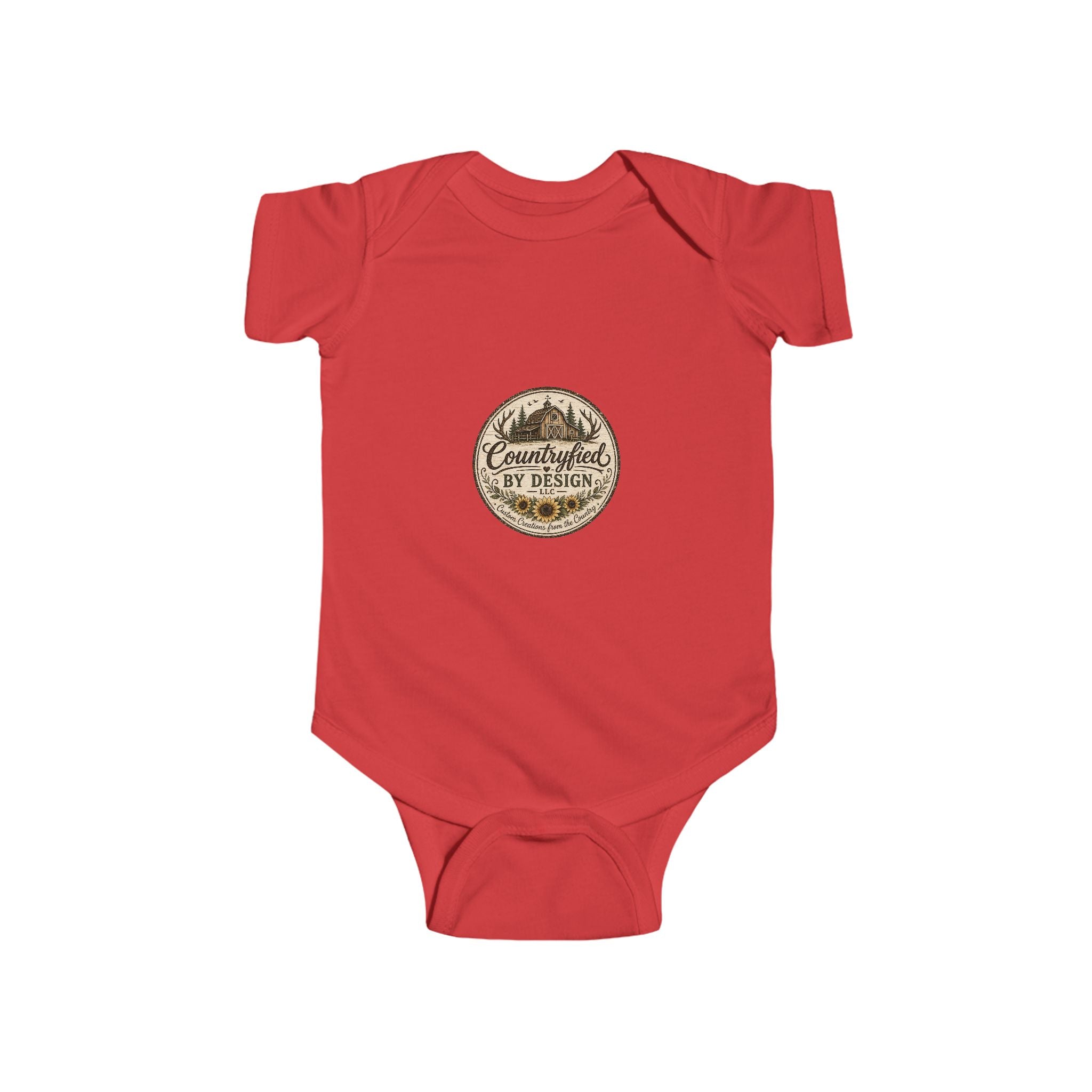 Infant Bodysuit - Rustic 'Countryfied by Design' Mountain Logo Baby Onesie
