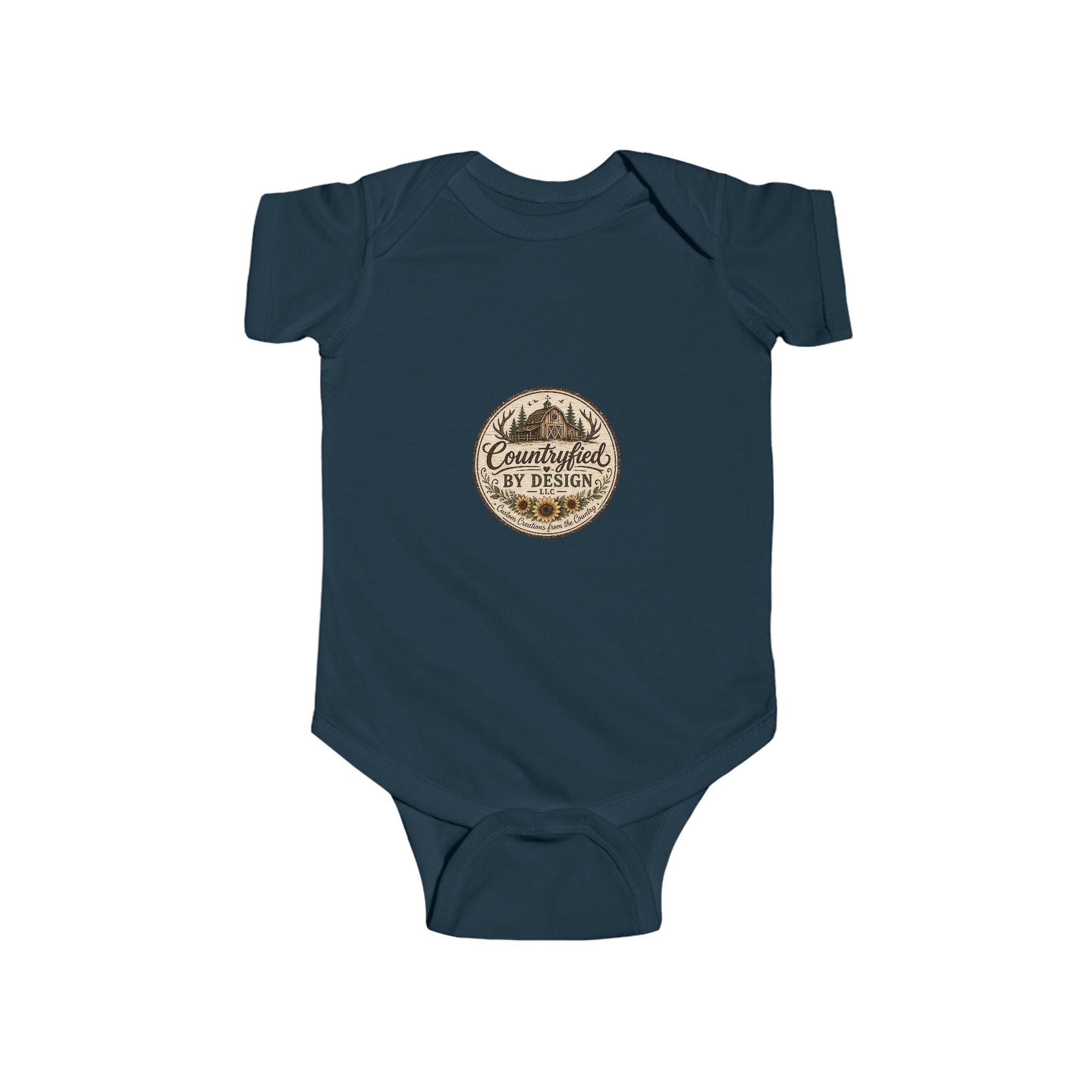 Infant Bodysuit - Rustic 'Countryfied by Design' Mountain Logo Baby Onesie