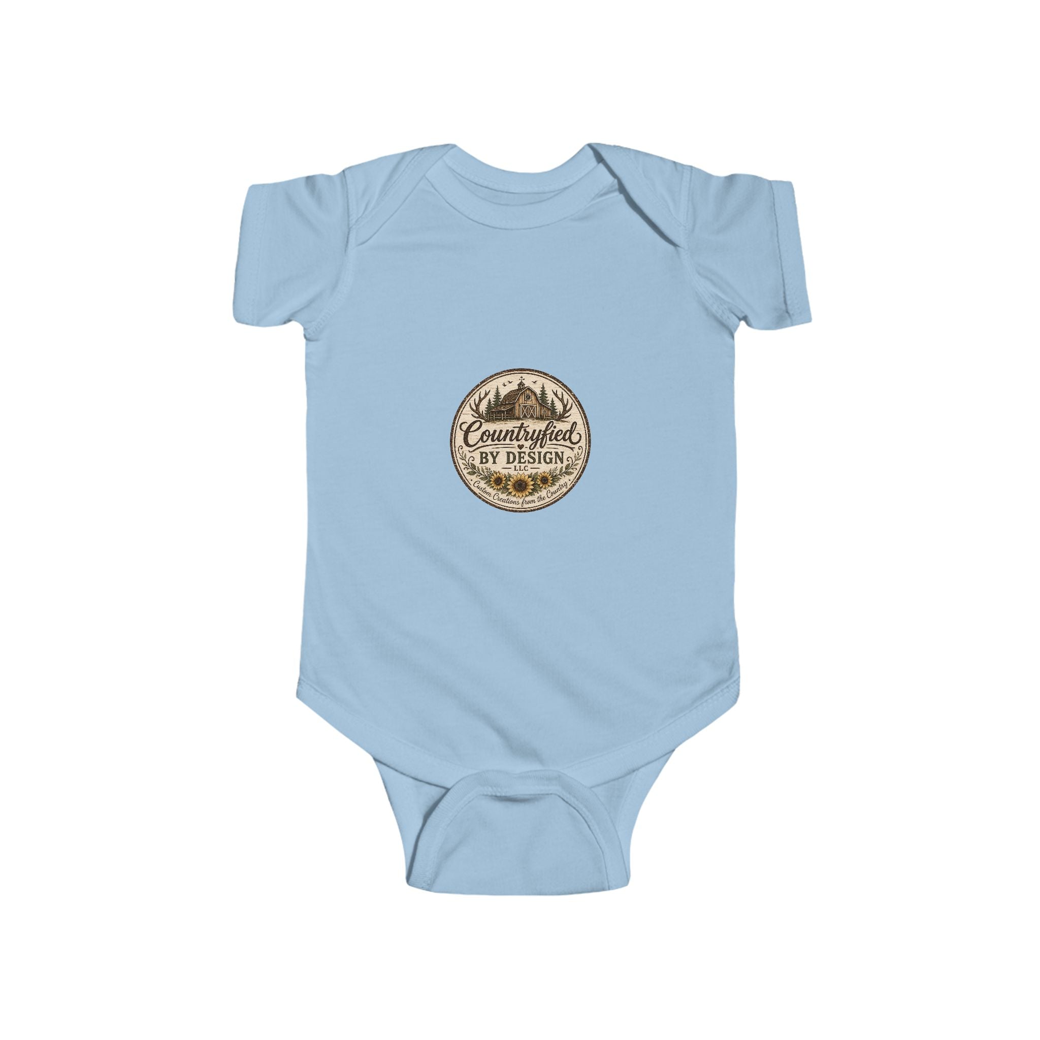 Infant Bodysuit - Rustic 'Countryfied by Design' Mountain Logo Baby Onesie