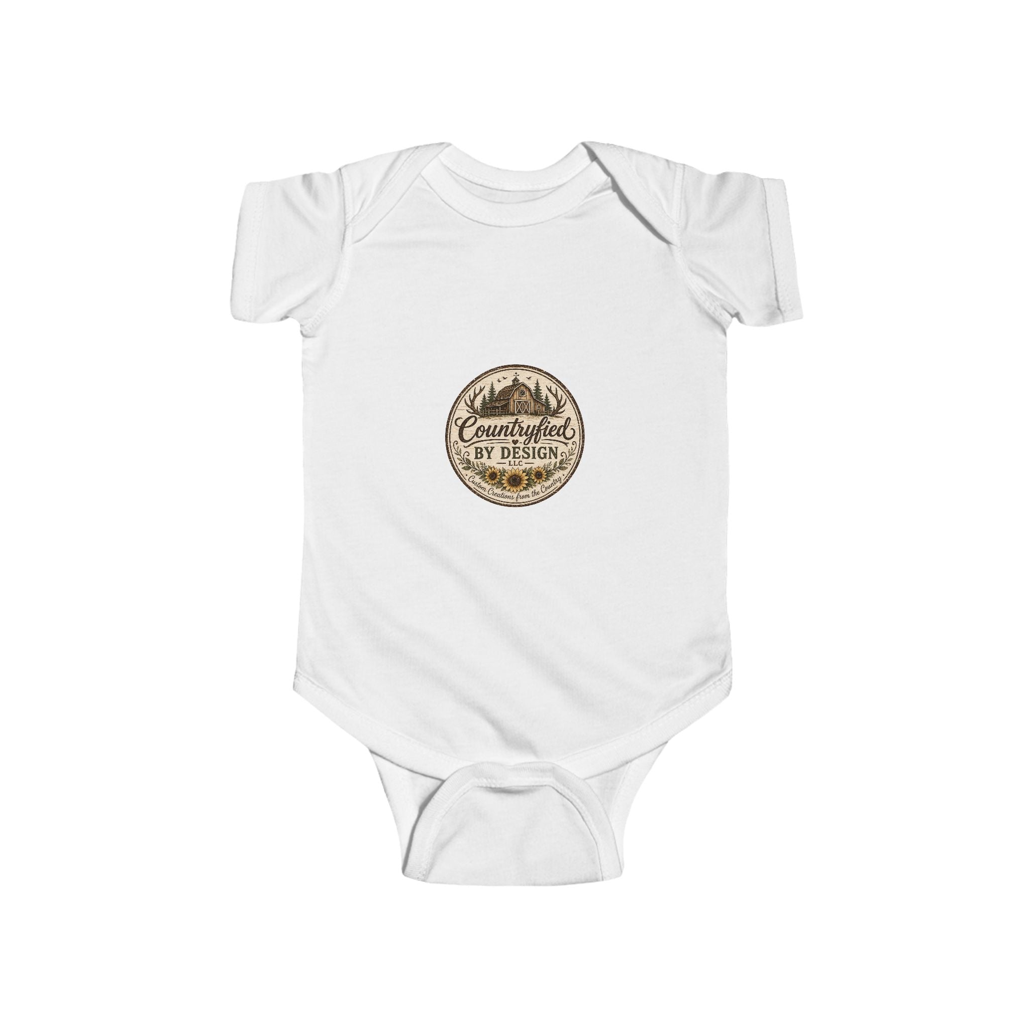 Infant Bodysuit - Rustic 'Countryfied by Design' Mountain Logo Baby Onesie