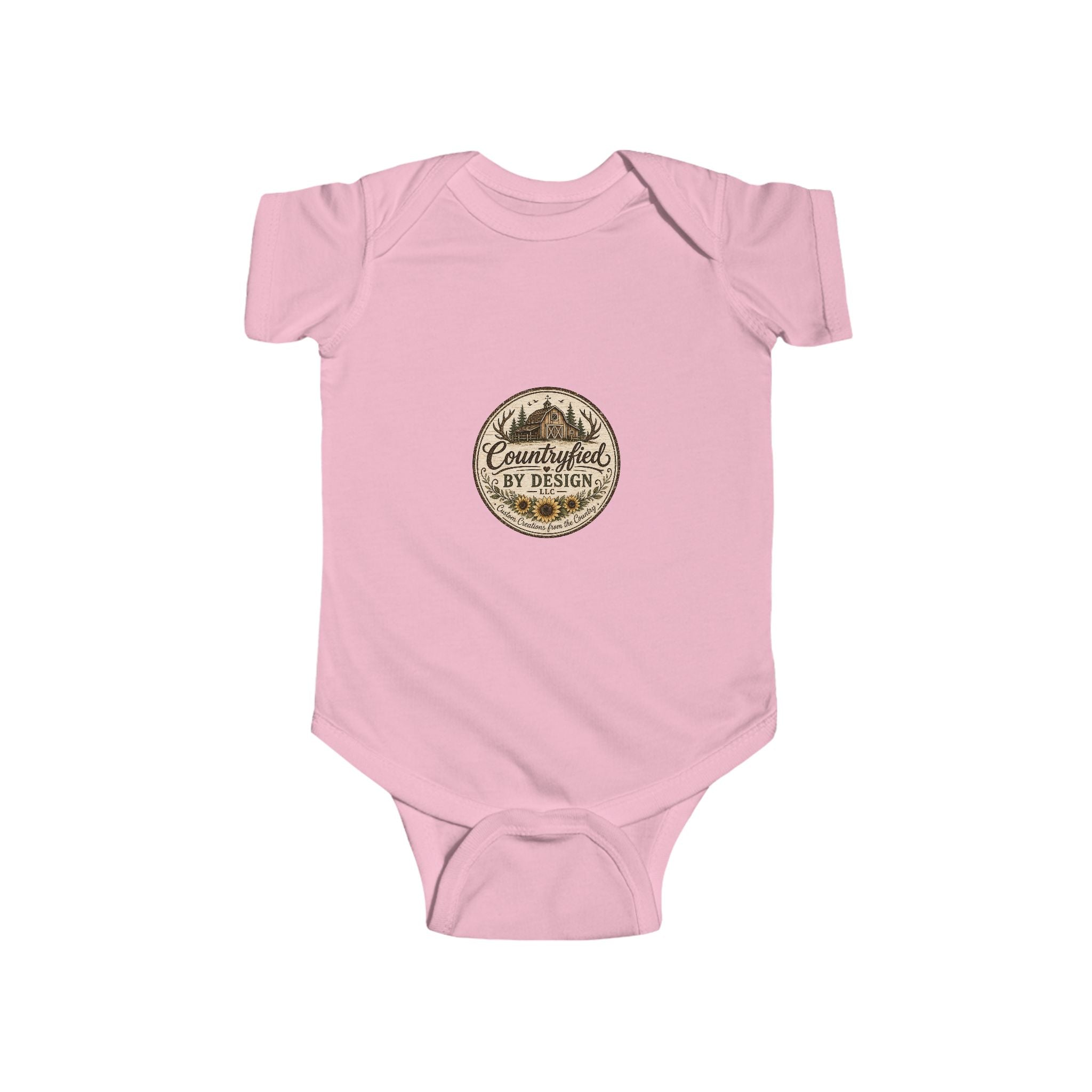 Infant Bodysuit - Rustic 'Countryfied by Design' Mountain Logo Baby Onesie
