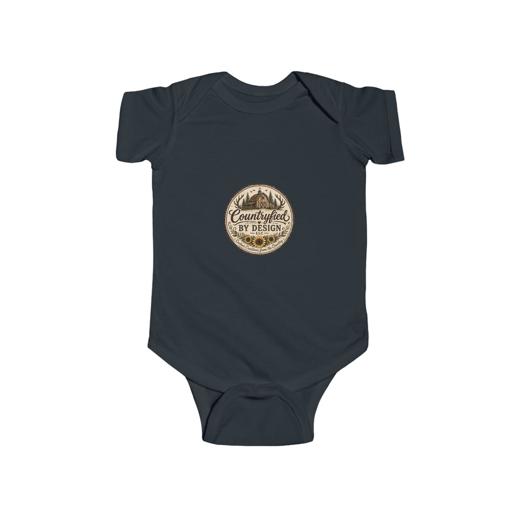 Infant Bodysuit - Rustic 'Countryfied by Design' Mountain Logo Baby Onesie