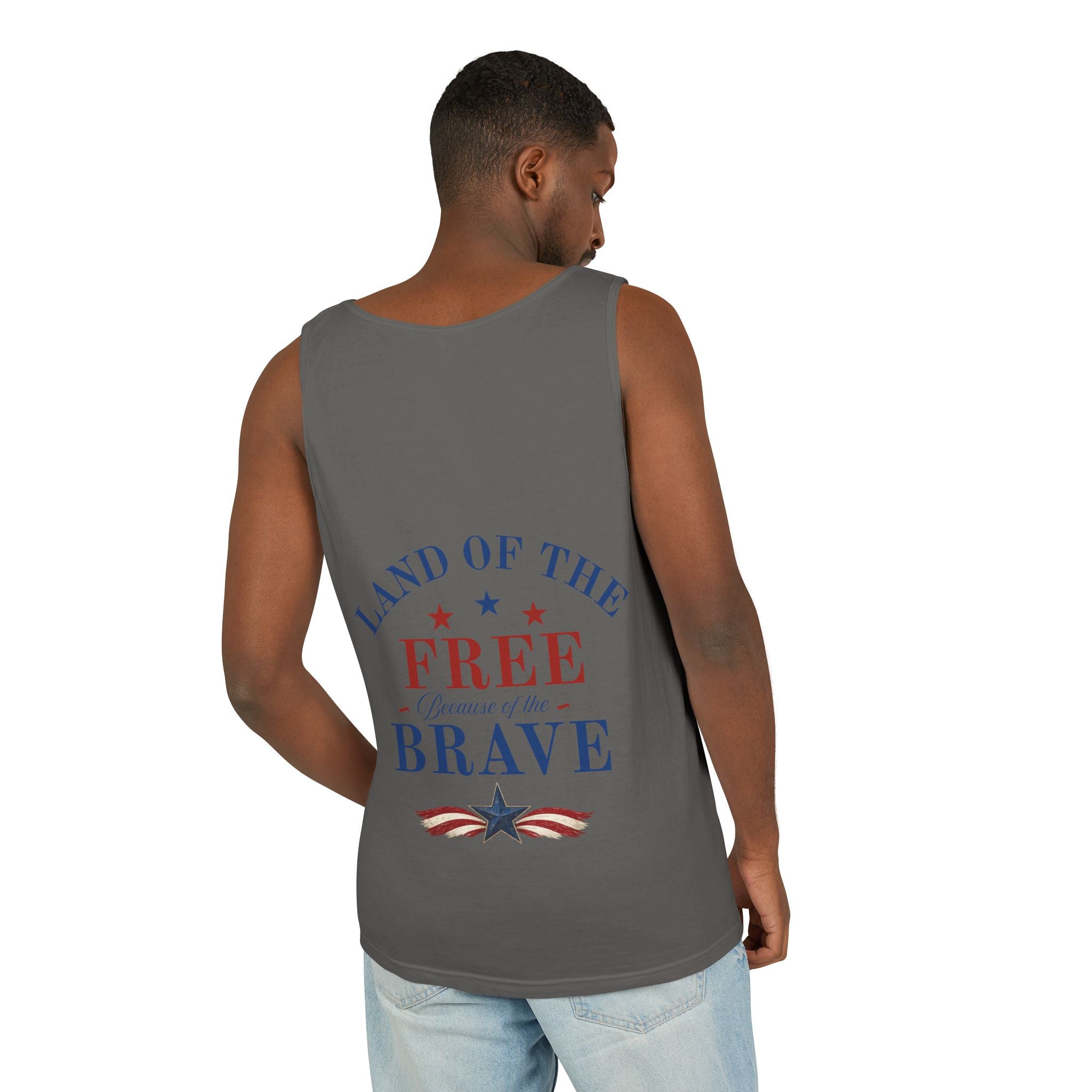 Patriotic Tank Top – "Red, White and Country" Vintage Truck | "Land of the Free" 4th of July Tank