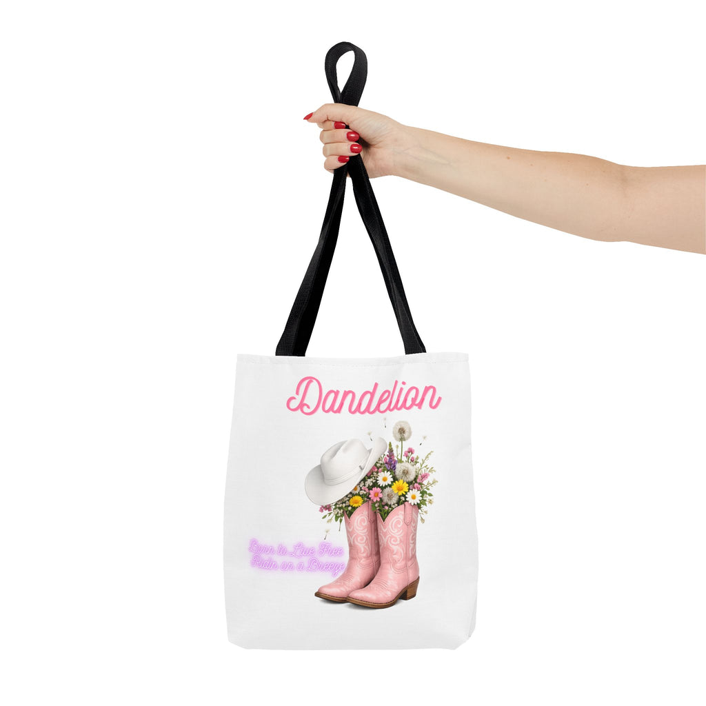 Dandelion Cowboy Boots Tote Bag – Floral Western Canvas Tote