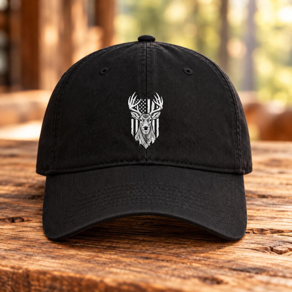 Low Profile Baseball Cap with Silver Viking Helmet Embroidery
