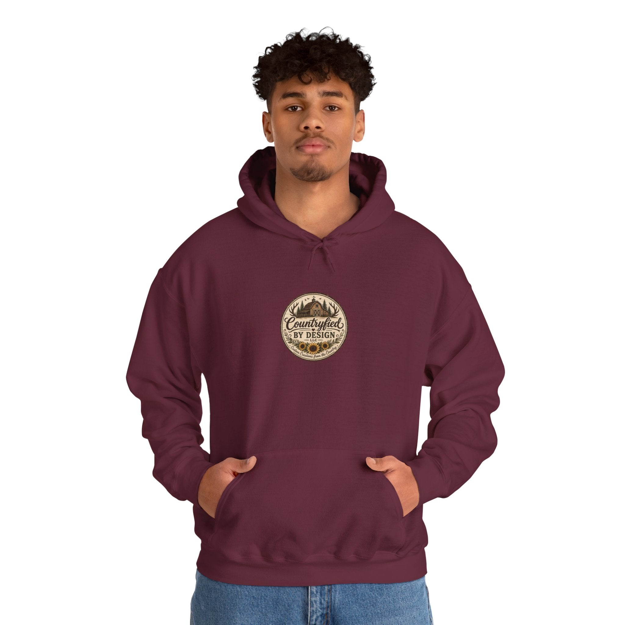 Outdoor Patch Hoodie - 'Campcrafted By Design' Vintage Mountain Emblem