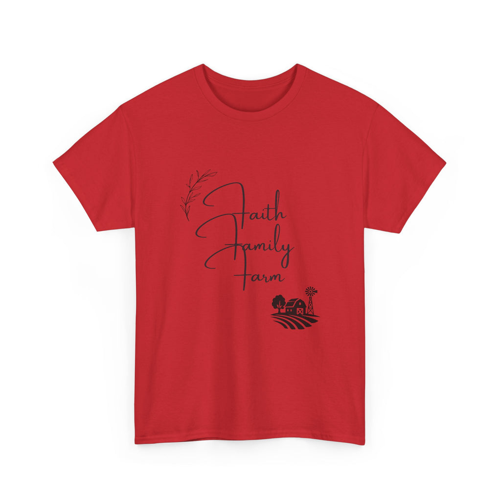 Faith Family Farm T-Shirt — Rustic Farmhouse Scripture Tee