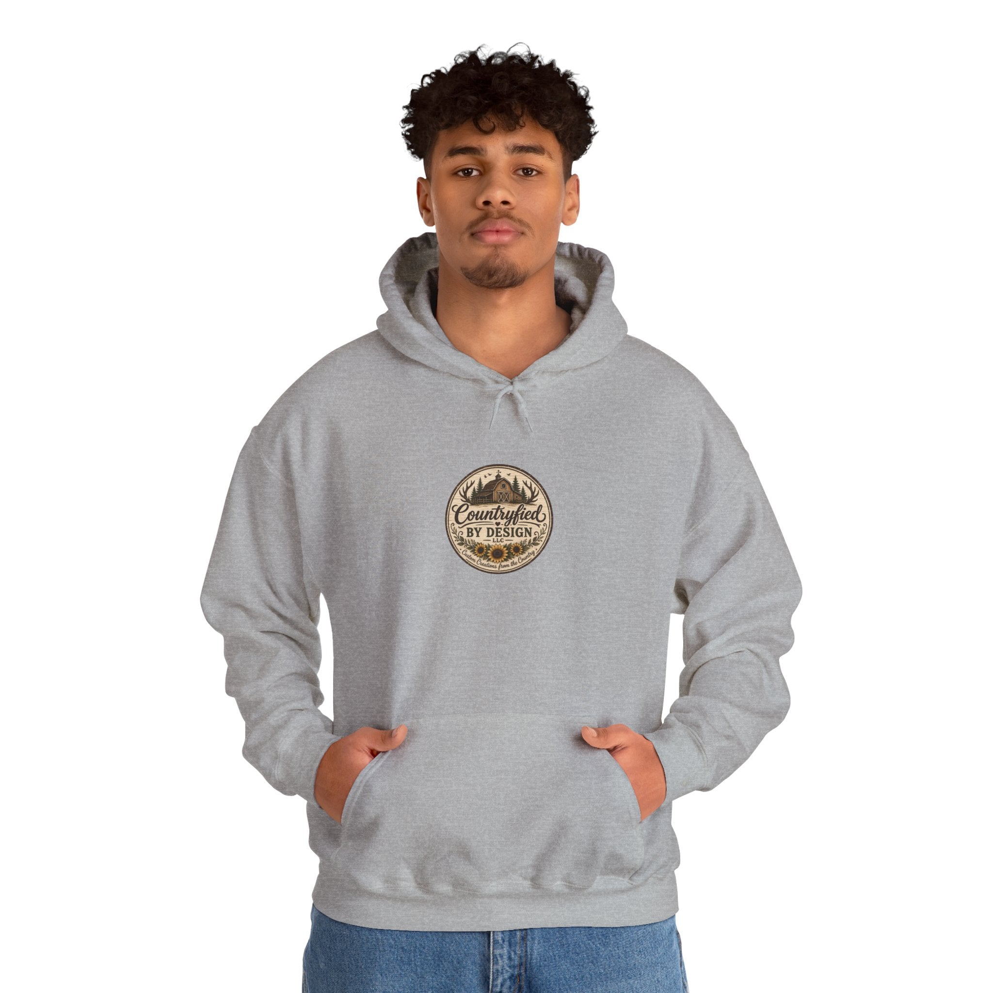 Outdoor Patch Hoodie - 'Campcrafted By Design' Vintage Mountain Emblem