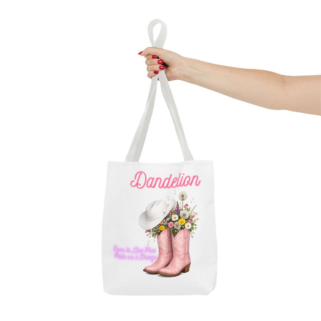 Dandelion Cowboy Boots Tote Bag – Floral Western Canvas Tote