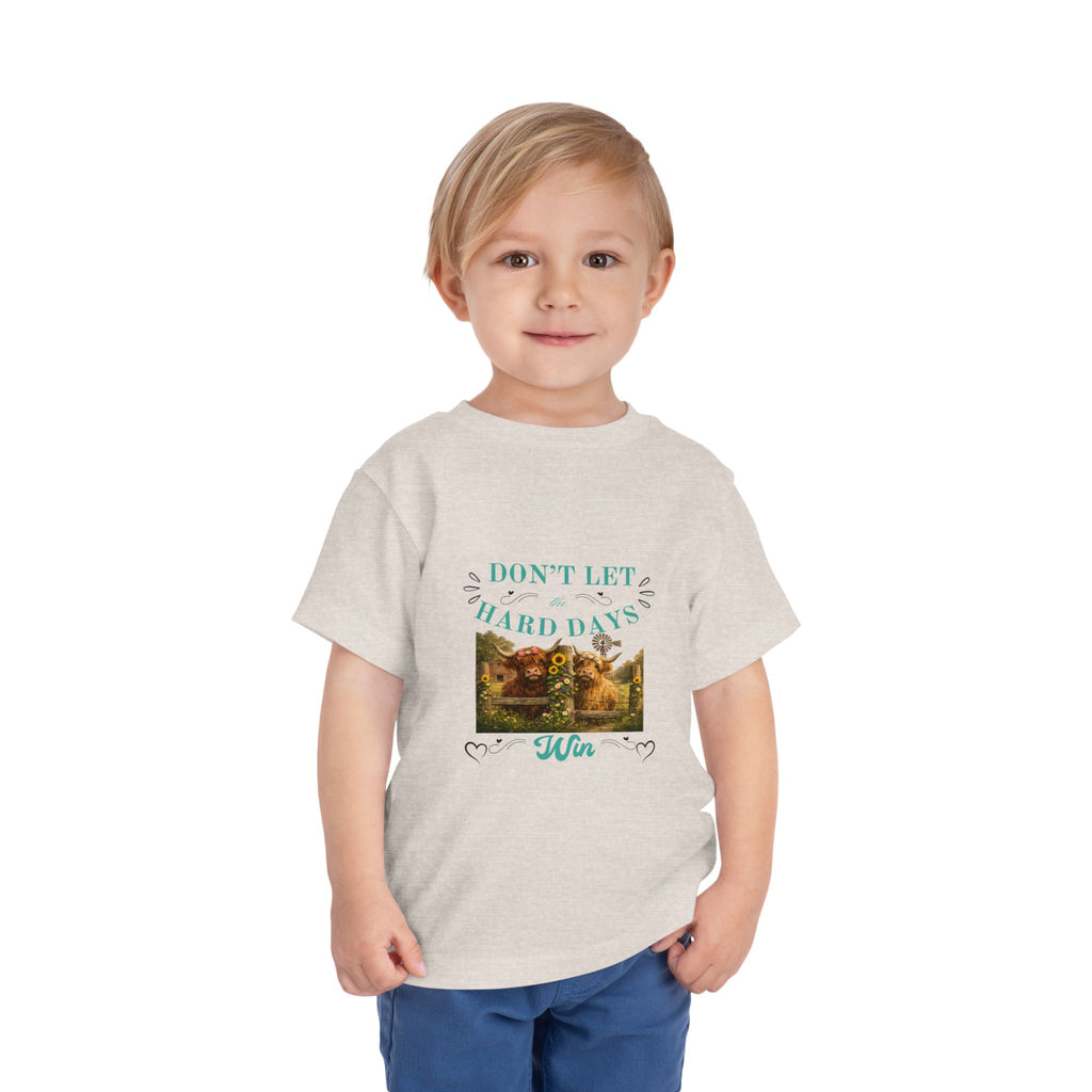 Toddler Tee — "Don't Let Hard Days Win" Sunflower Comfort Shirt