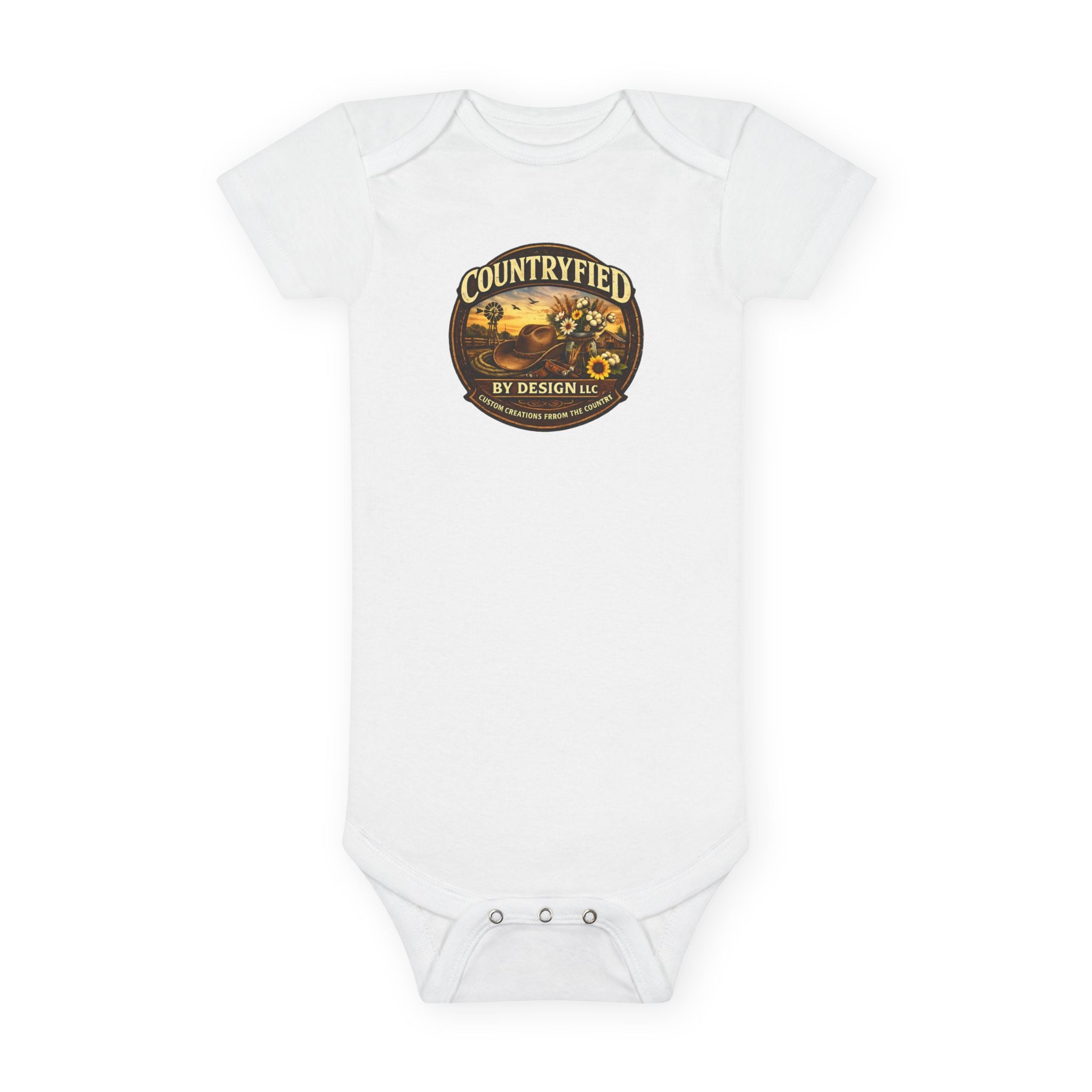 Countryfied Baby Onesie – Vintage  Farm Infant Bodysuit