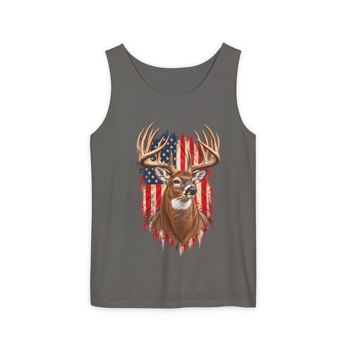 Buck American Flag Tank Top, Garment-Dyed Cotton, Relaxed Fit