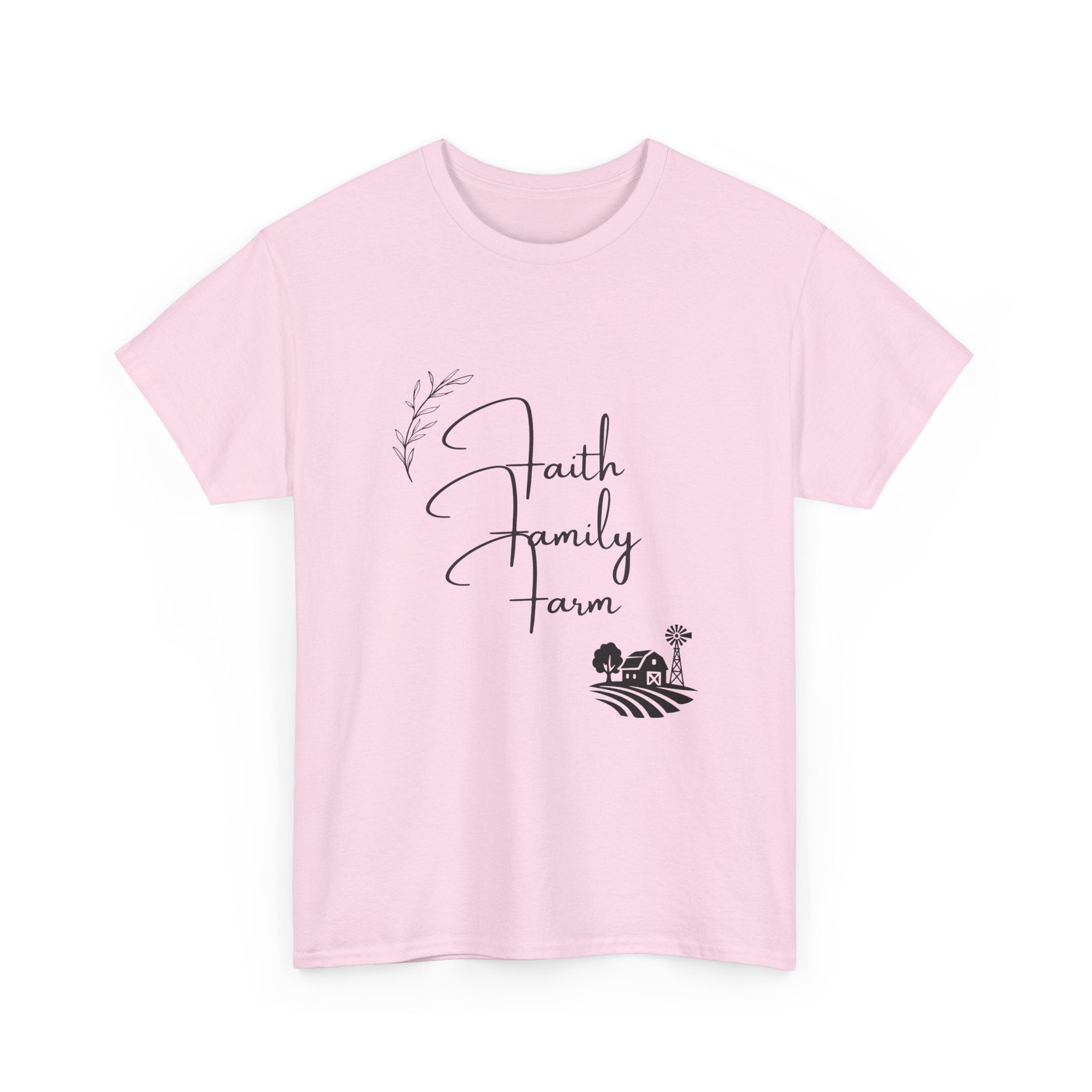 Faith Family Farm T-Shirt — Rustic Farmhouse Scripture Tee
