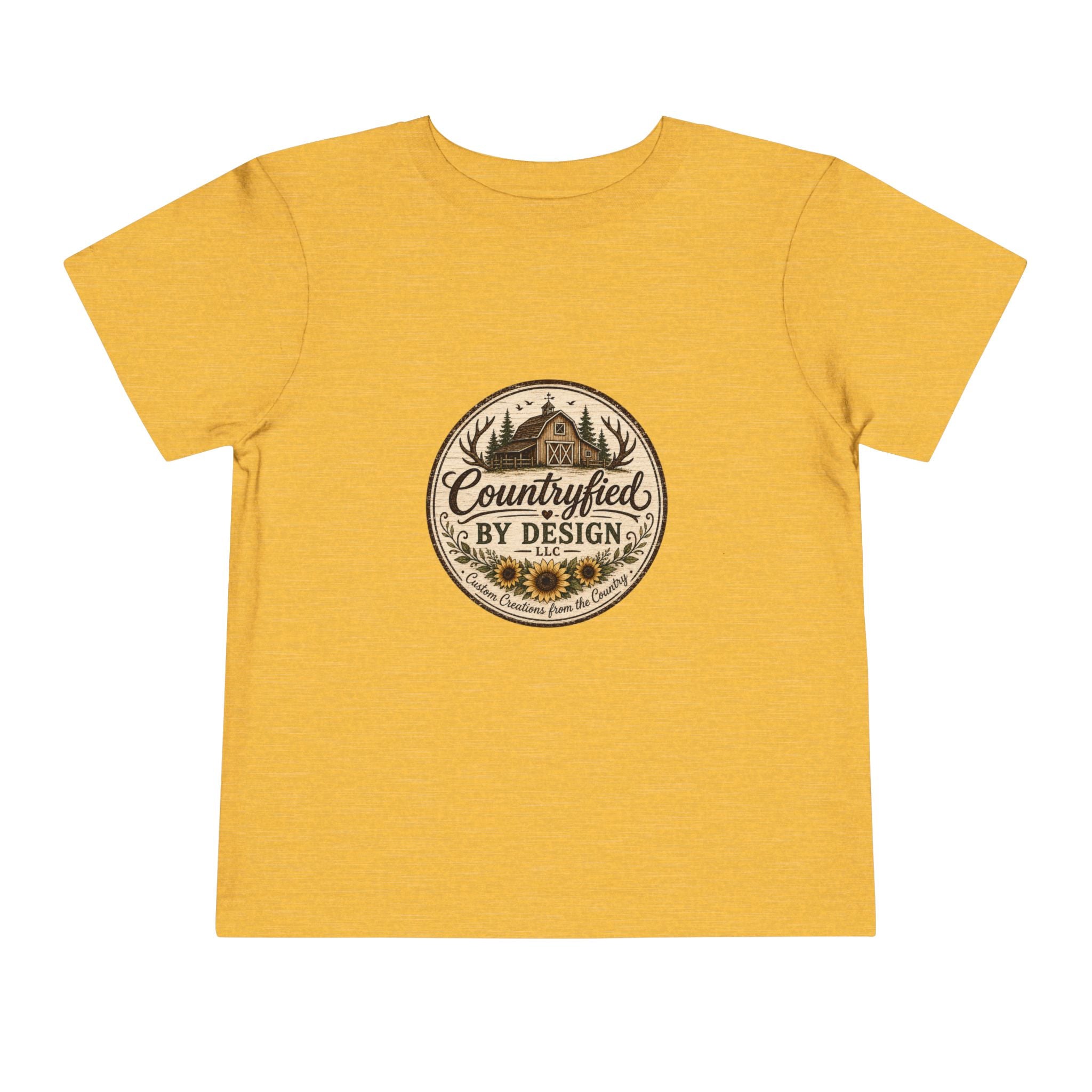 Toddler Tee — “Countryfied by Design” Rustic Farmhouse Graphic